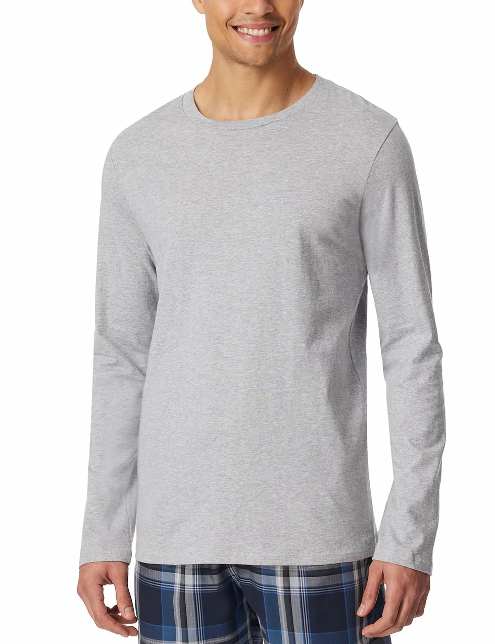 Schiesser Góra od pidżamy Mężczyźni Schiesser Herren Schlafshirt Kurzarm Rundhals Bio-baumwolle - Mix + Relax