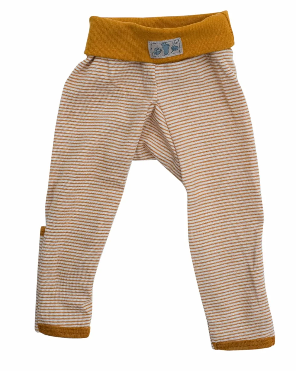 Lilano, Merino Baby spodnie z mankietem, 70% wełna (organiczna), 30% jedwab, 210 g/m², Curry / naturalny, 68