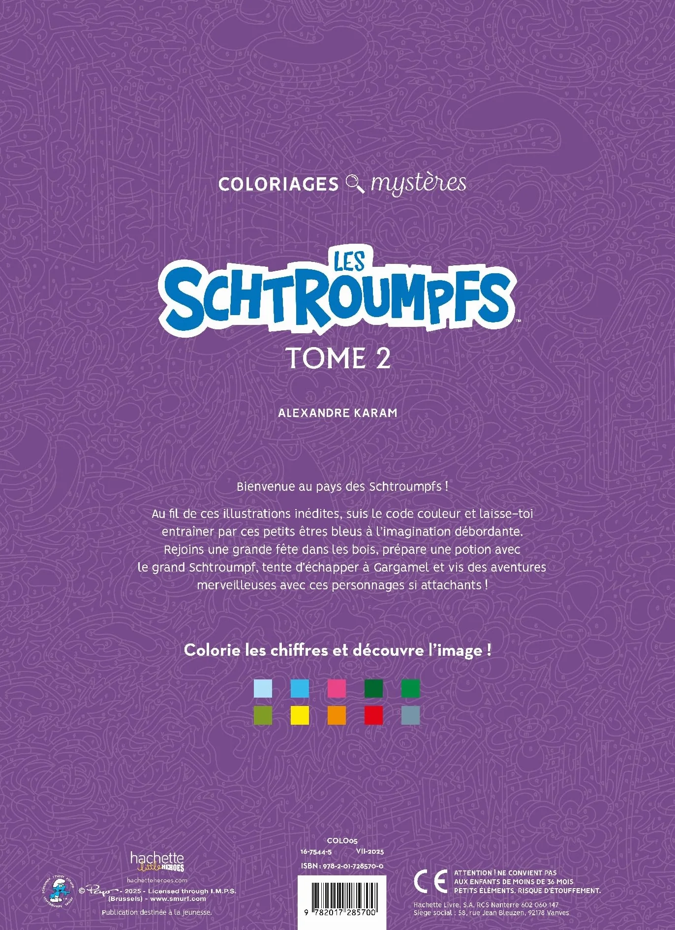 Coloriages mystères - Schtroumpfs Tome 2