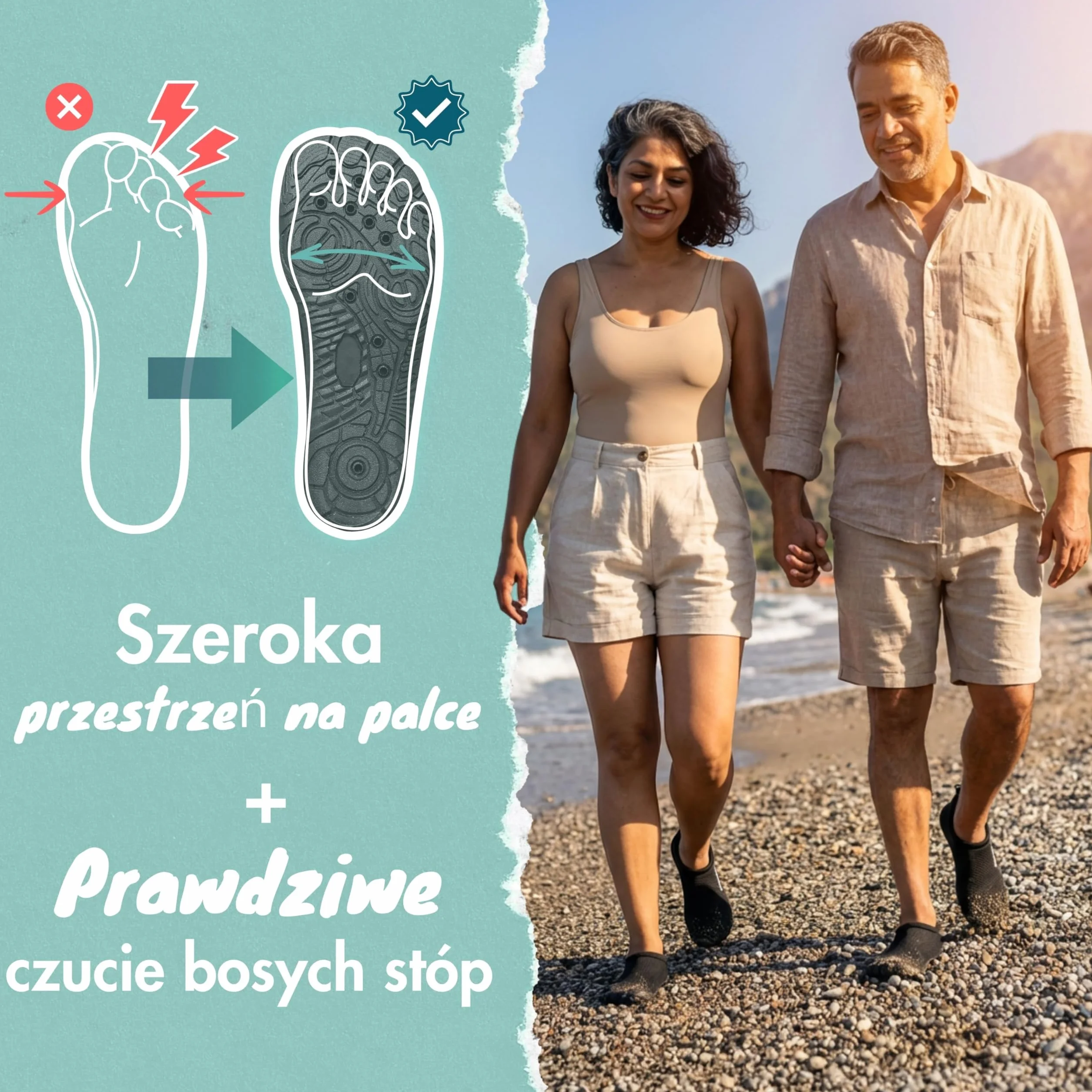 WaterMates buty kąpielowe dla kobiet i mężczyzn – lekkie, antypoślizgowe buty do wody z szerokim noskiem, szybkoschnące, na plażę, basen i do morza