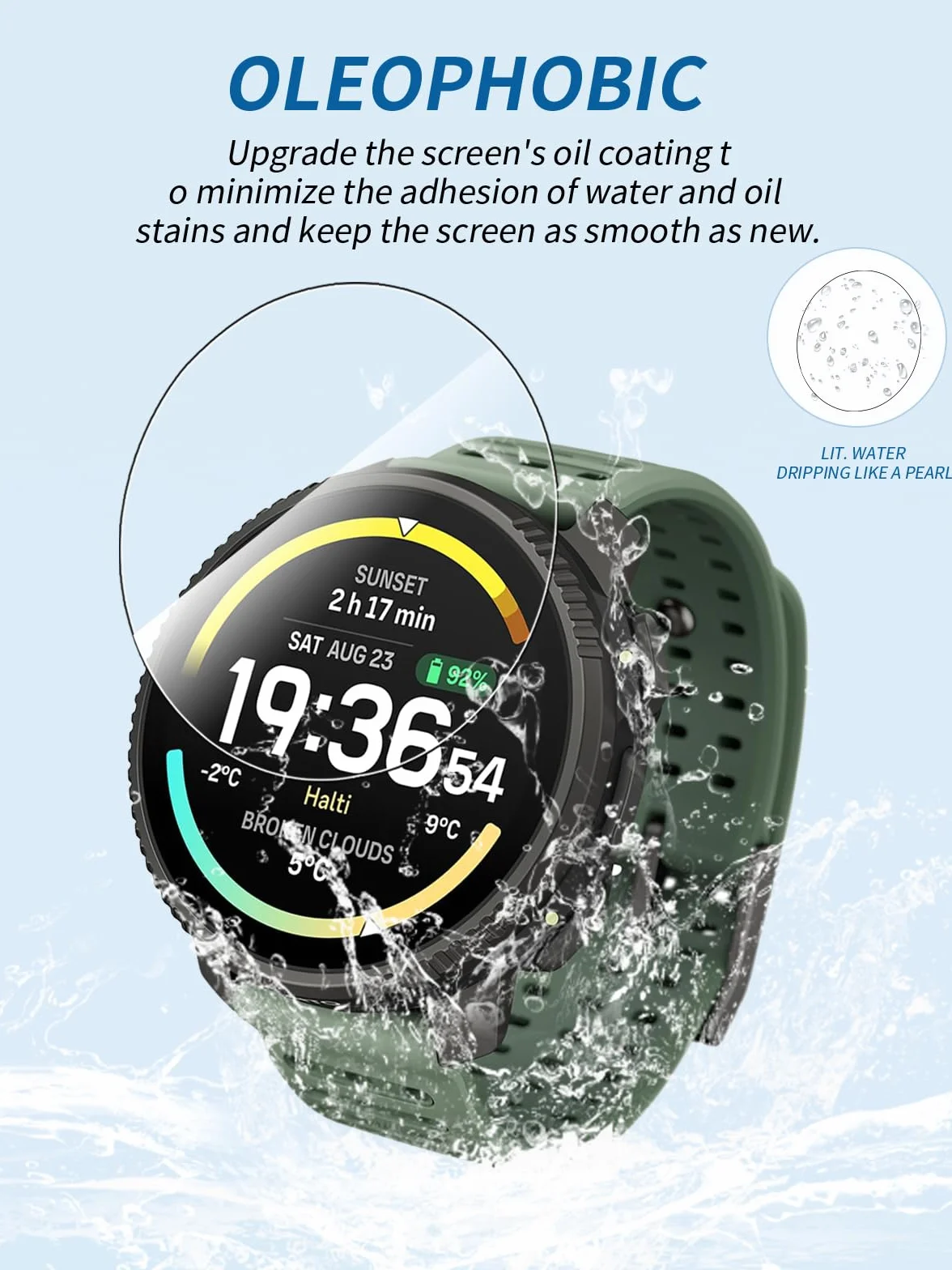 (3 sztuki) folia ochronna do zegarka Suunto Vertical 2 Smartwatch, yystao hartowane szkło folia ochronna na wyświetlacz, wysoka rozdzielczość, odporna na zarysowania, wrażliwa na dotyk, twardość 9H