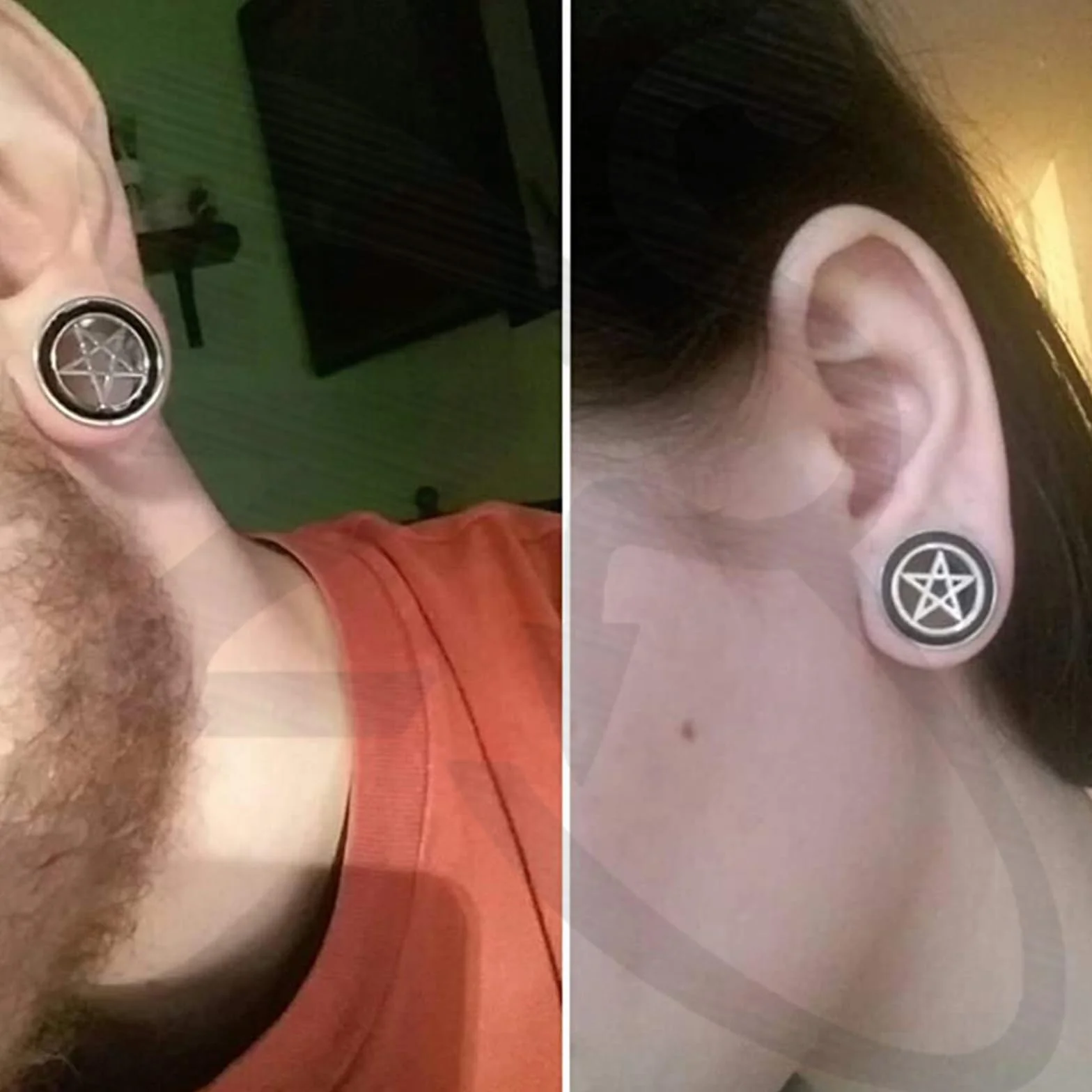 Pentagram Star Ear Plug Tunele Piercing ze stali nierdzewnej 316L do przekłuwania uszu