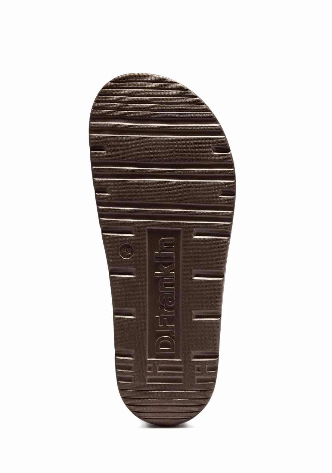 D. Franklin Sandały Otwarte Unisex z Regulowaną Klamrą Vibe Brązowe - Wygodne, płaskie sportowe sandały na lato - Rozmiar (44) - Model Buckle