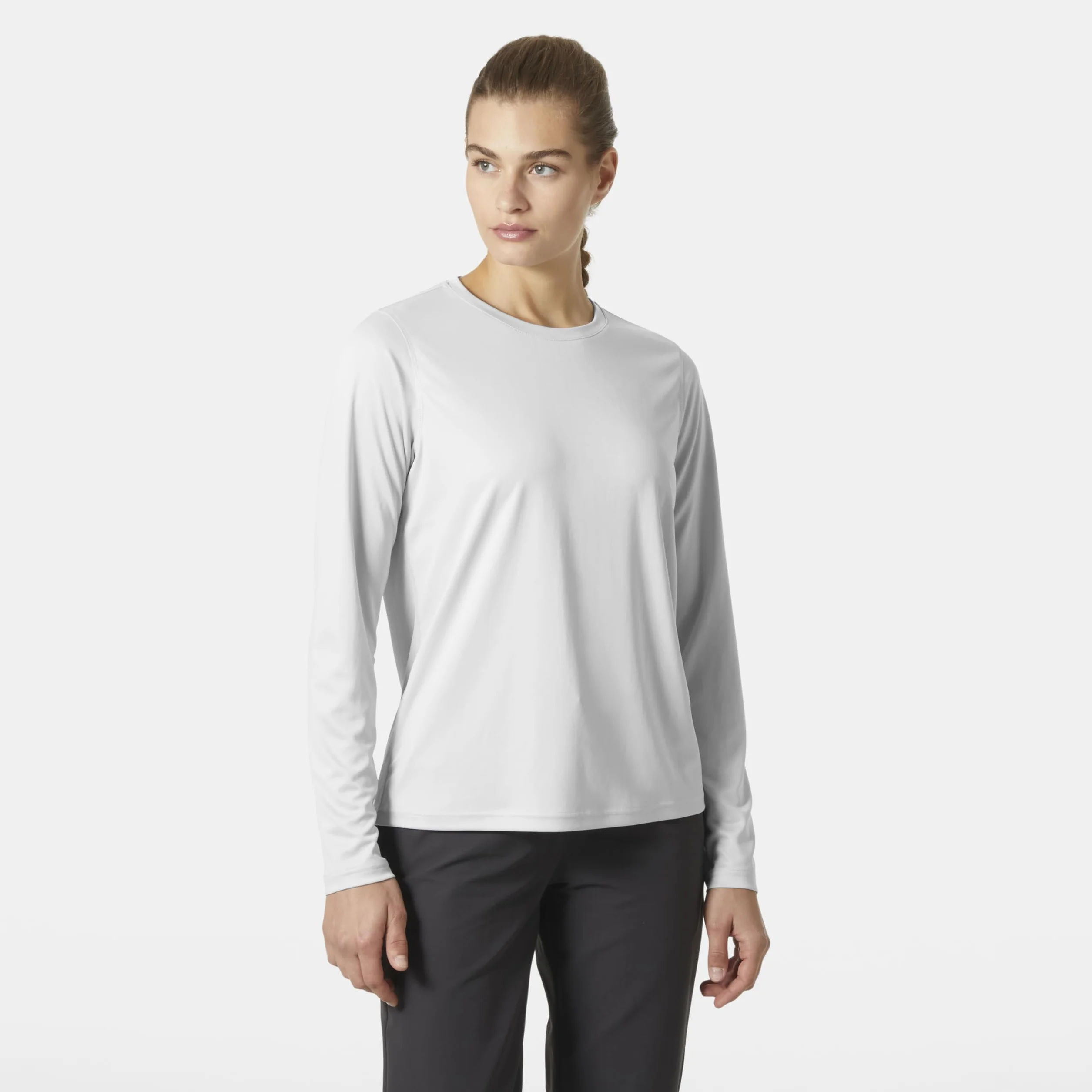 Helly Hansen Damskie W HH Tech Crew LS 2.0, szara mgła, XS