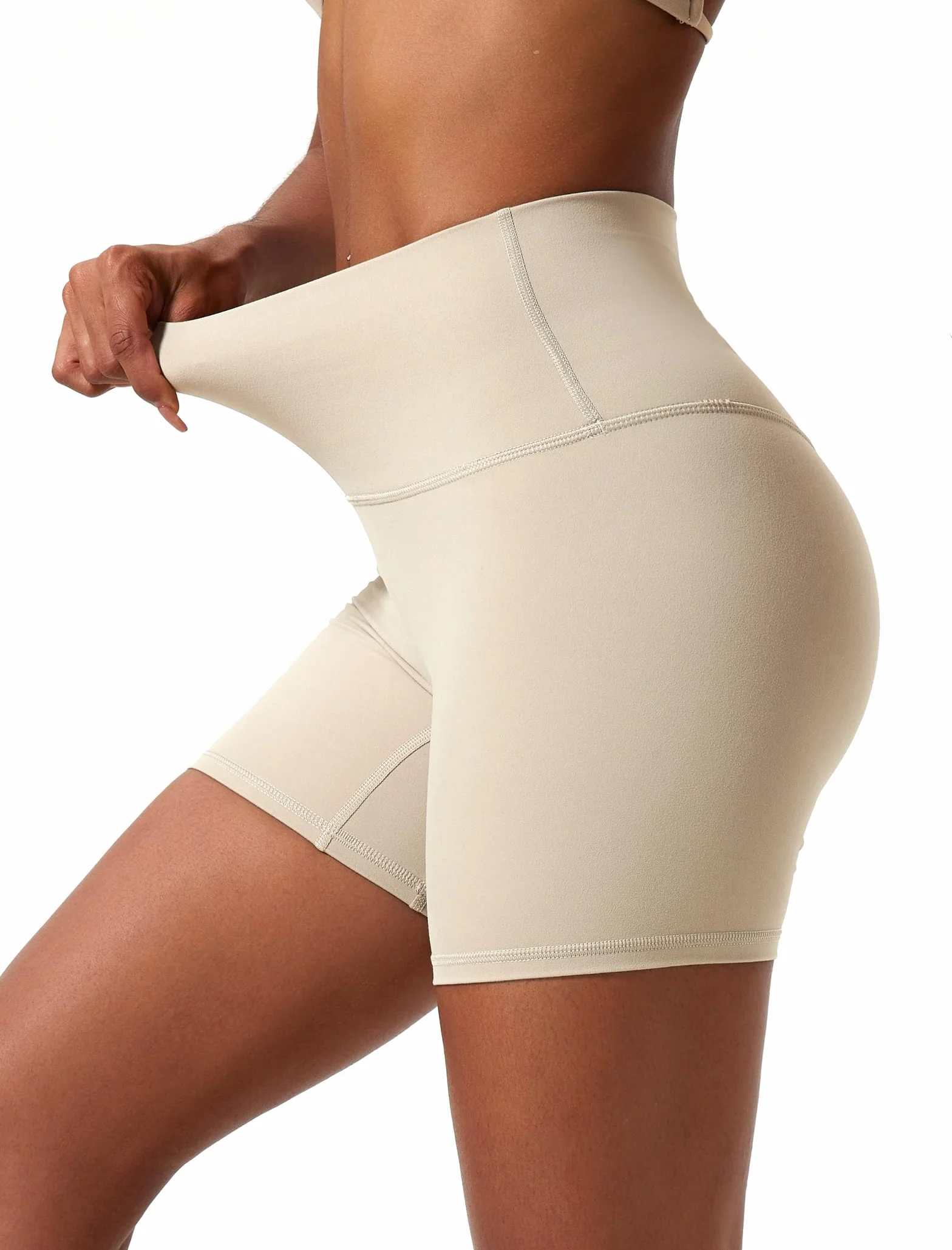 Voenxe Damskie Spodenki Sportowe do Jogi z Wysokim Stanem, Push Up Sportowe Spodnie Scrunch Butt, Fitness Trening Elastyczne Sportowe Szortów, Sportowe Rajstopy Trening Bieganie Sport, 2 Sztuk