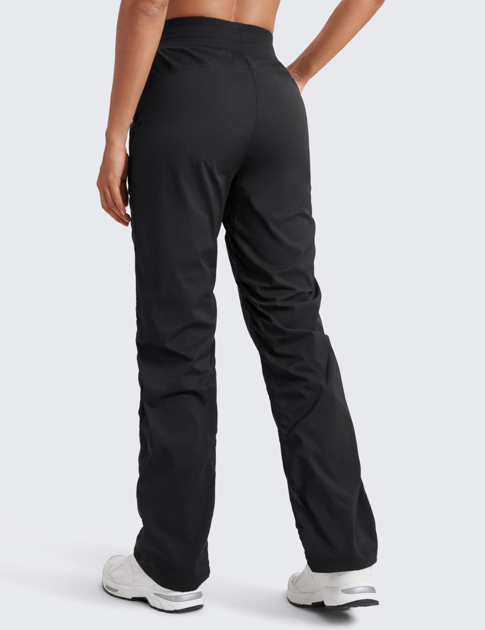 CRZ YOGA Lekkie spodnie treningowe z prostymi nogawkami dla kobiet 28"/30"/32" - marszczone codzienne sportowe spodnie dresowe z kieszeniami