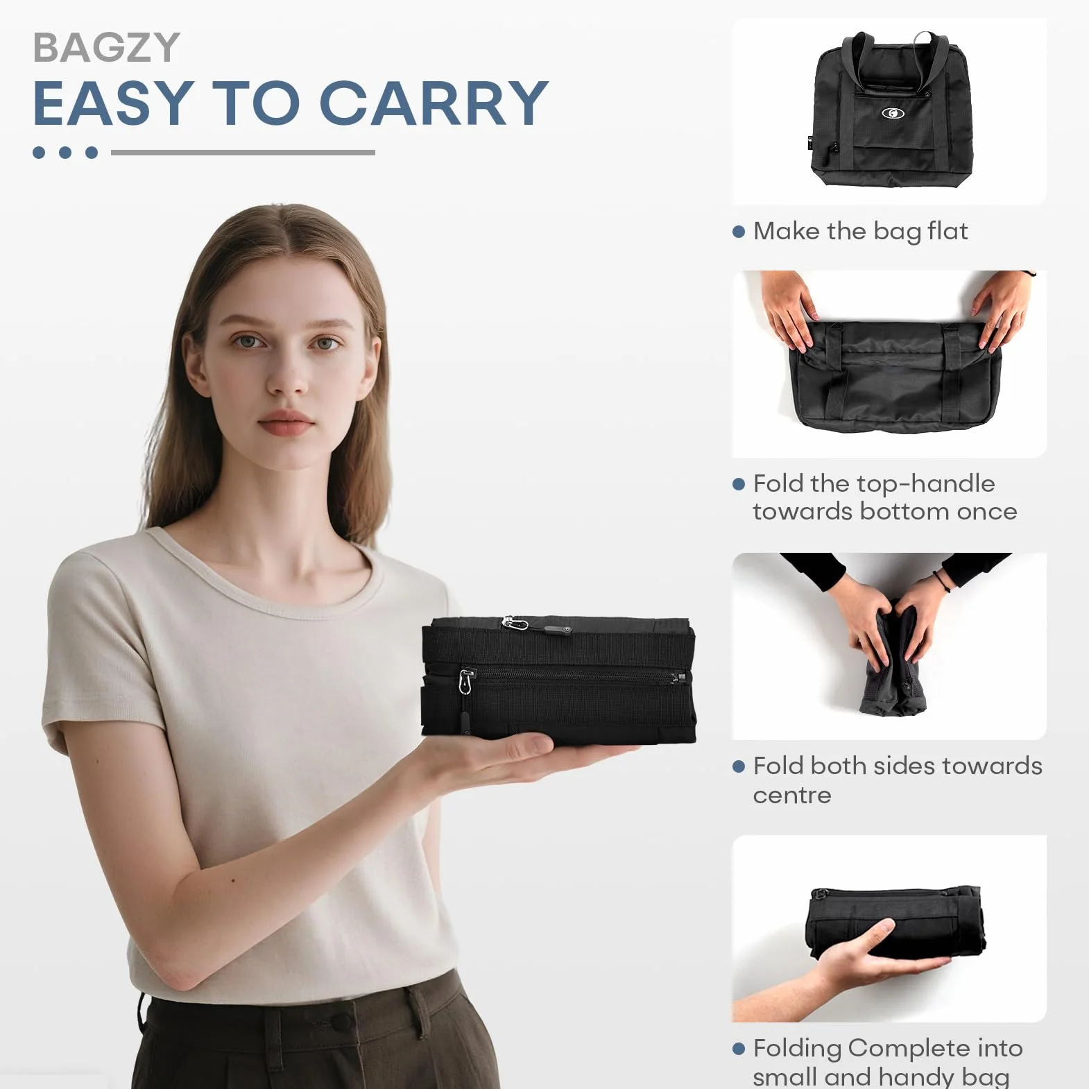 BAGZY Torba Podręczna 40x30x20 Wizzair 25L Składana Torba Sportowa Weekendowa Wodoodporna Torba Podróżna z Nylonu na Ramię Torba Kabinowa z Workiem Próżniowym dla Szpitala Podróży i Codziennego Użytku