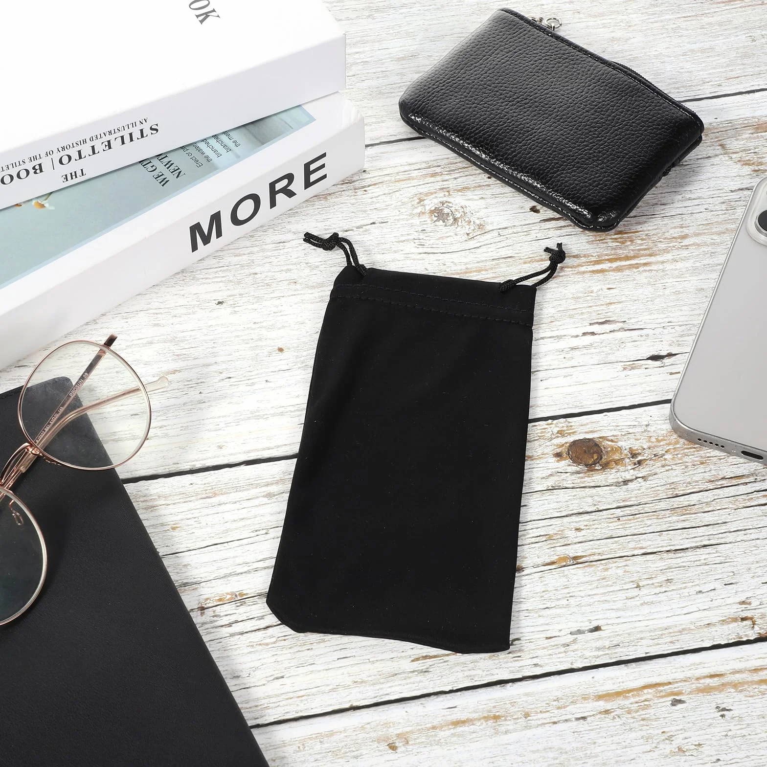 simarro 12-częściowa torba na okulary przeciwsłoneczne z mikrofibry, miękkie etui na okulary przeciwsłoneczne, 18 x 8,9 cm, czarna dzianinowa torba do przechowywania, odpowiednia na okulary