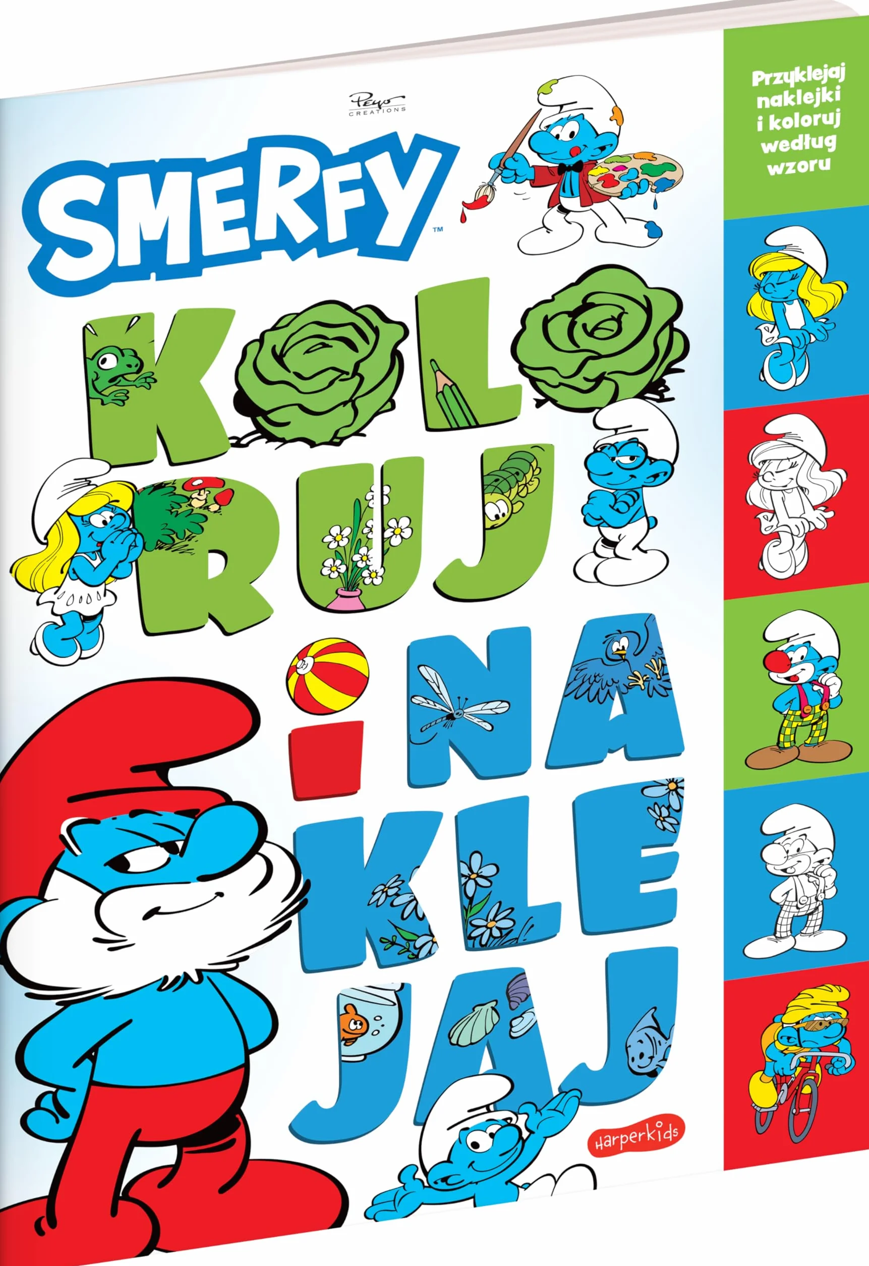 Smerfy. Koloruj i naklejaj