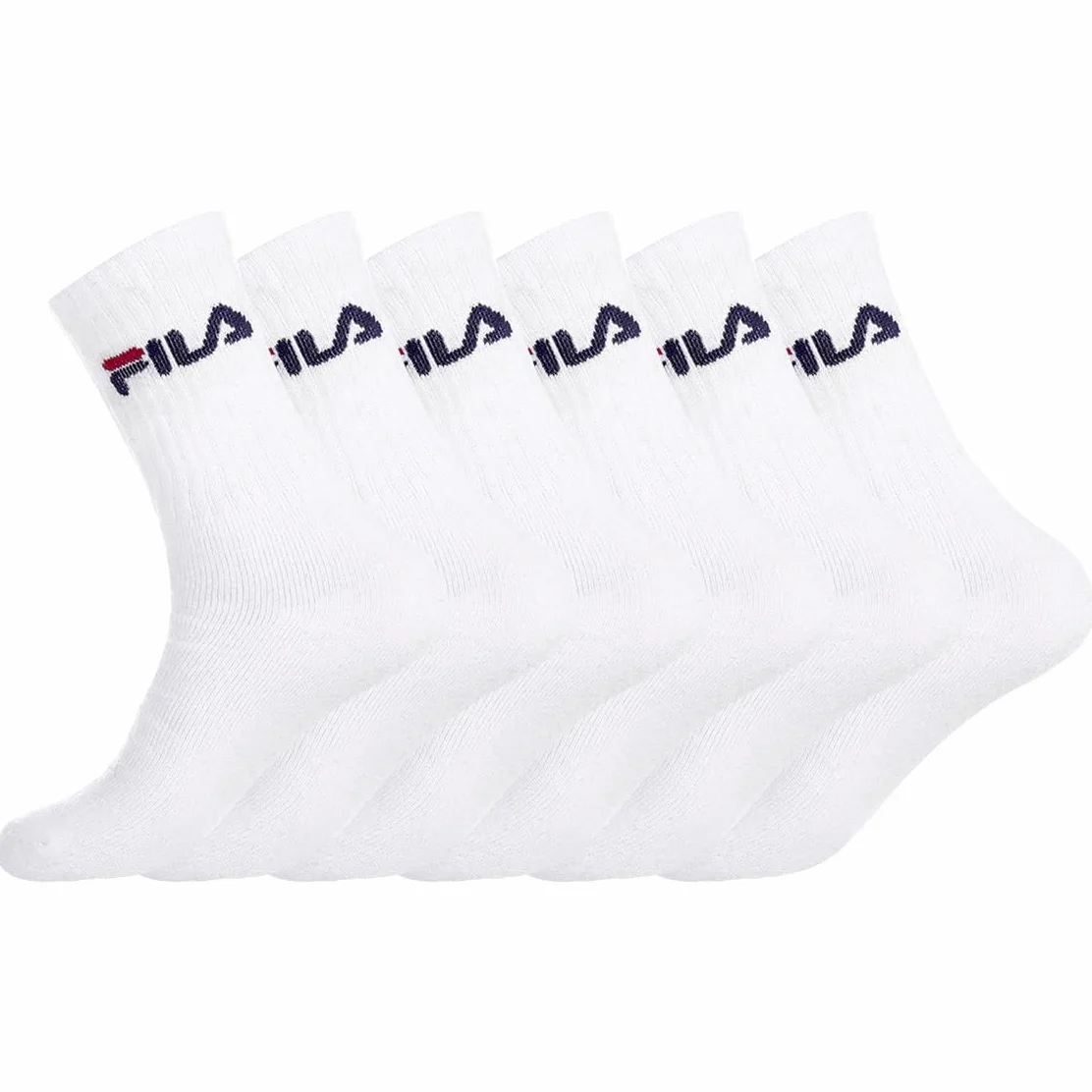 Fila Bawełniane skarpety sportowe męskie, wygodne, miękkie w dotyku (zestaw 6 sztuk), biały, 43/46 EU