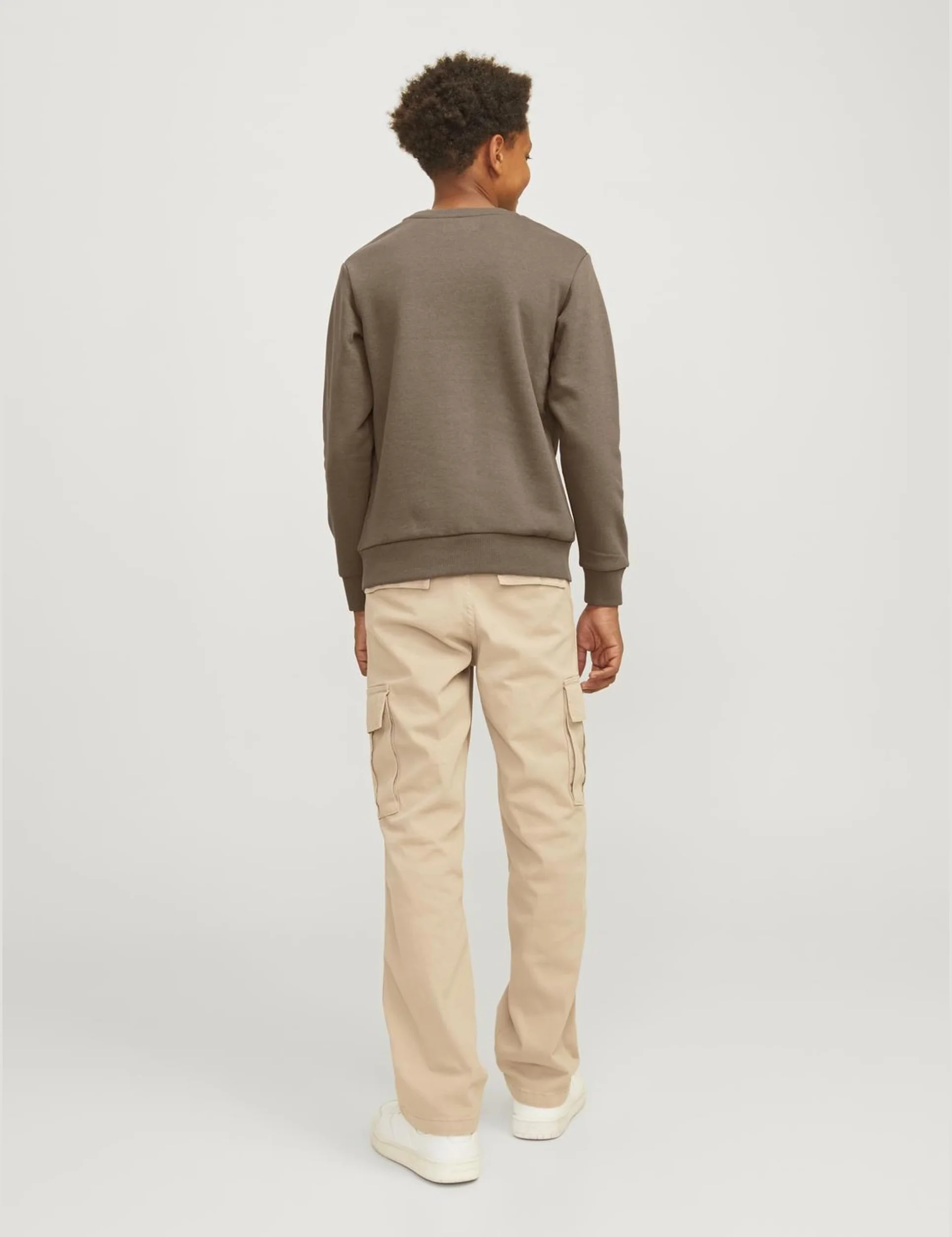 JACK&JONES JUNIOR JJECALEB Varsity Sweat Crew Neck SN JNR, Canteen/Fit: loose, 128
