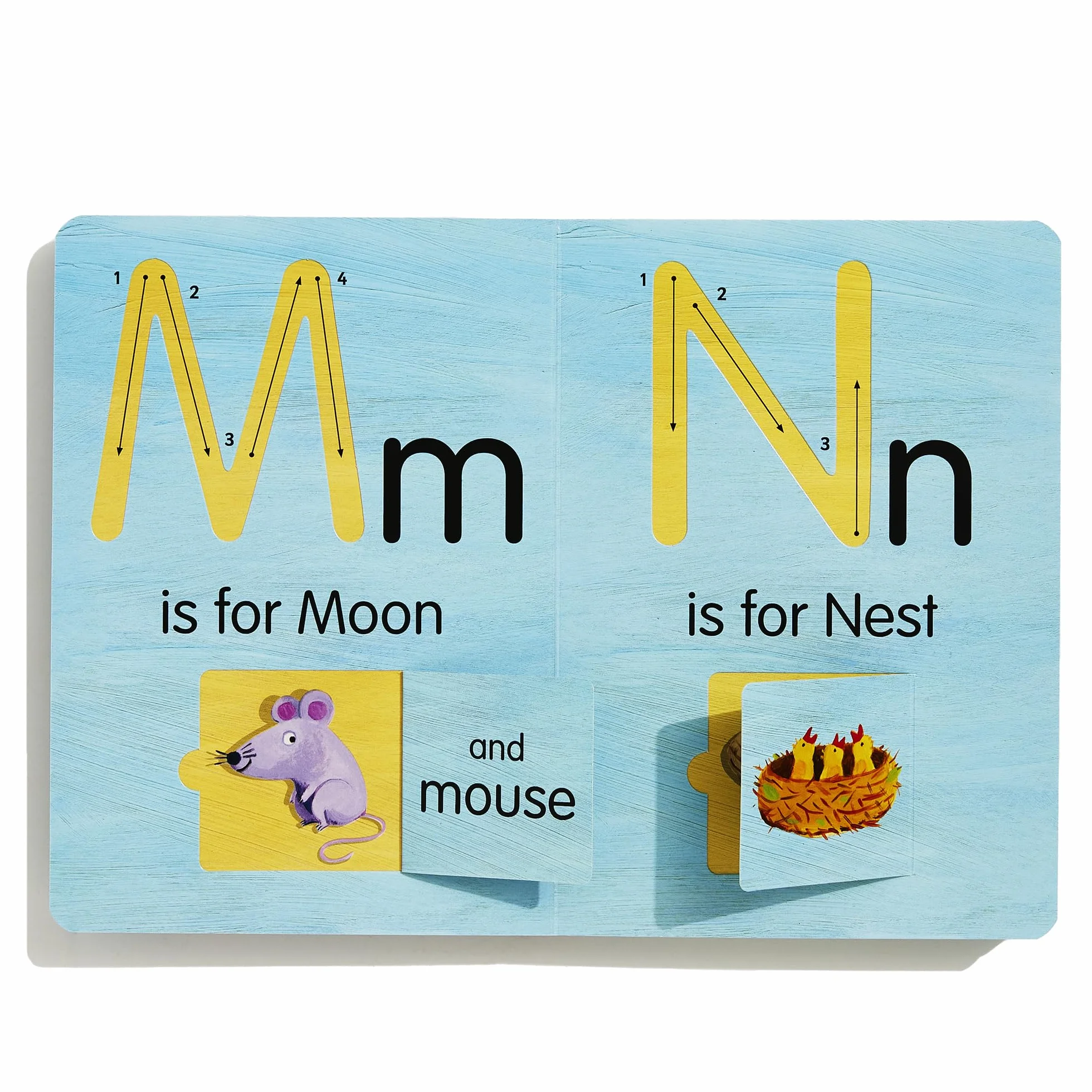 A is for Apple: An Interactive Alphabet with Tracks to Trace and Flaps to Flip!