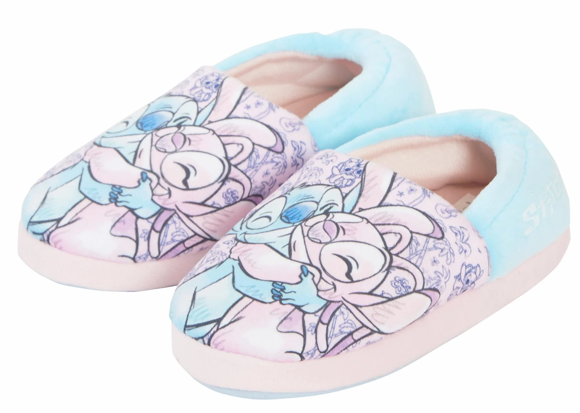 Disney Dziewczęce kapcie dla dzieci Stitch & Angel Slip On Warm House Shoes Mules