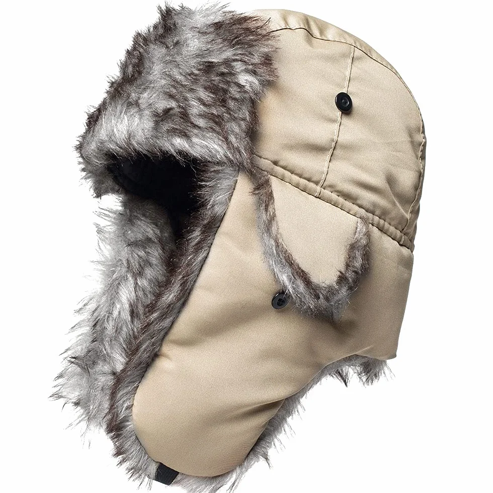 Czapka zimowa Bomber Faux Fur ciepła czapka Ushanka Russian Trooper Traper Aviator Snow czapka narciarska z nausznikami na zimną pogodę