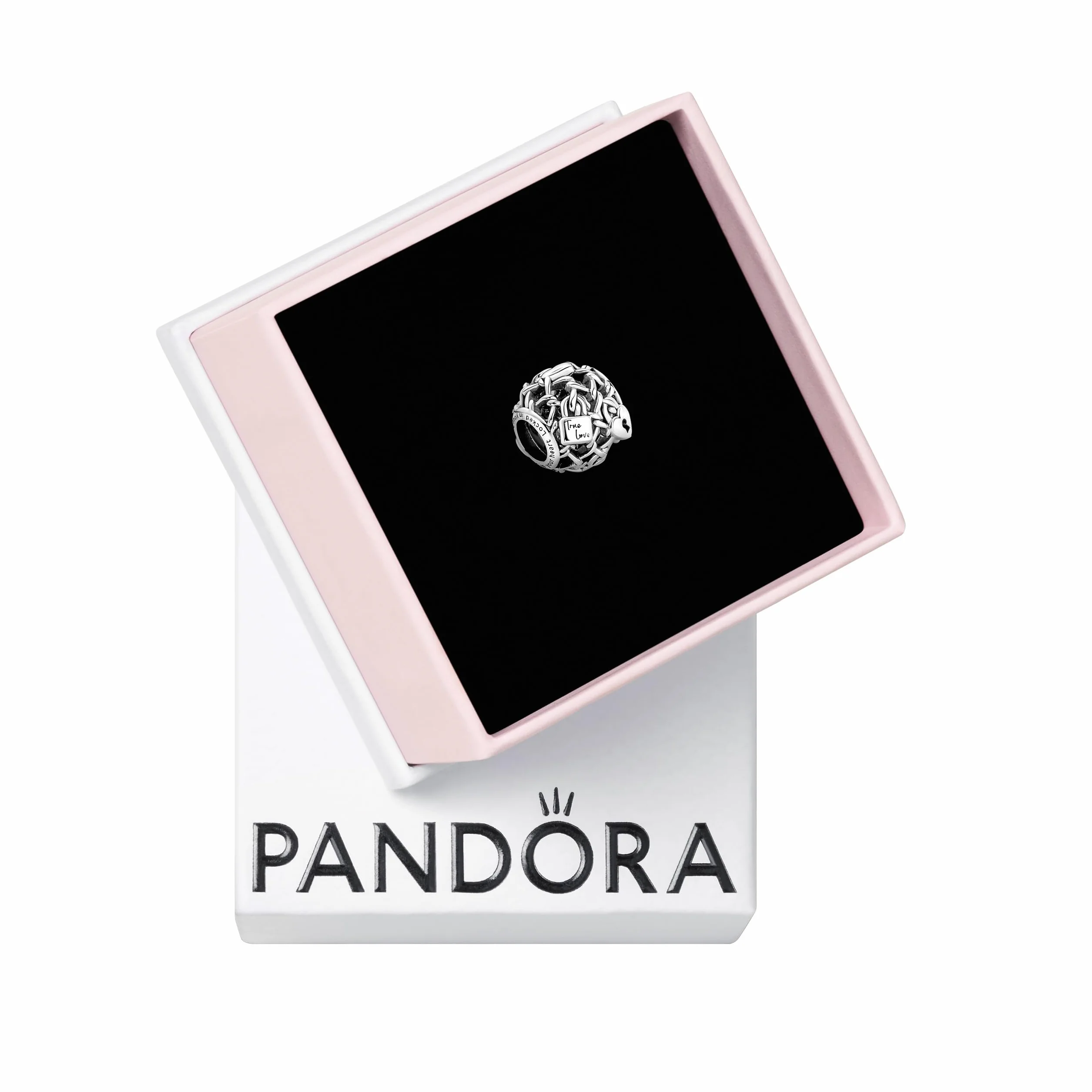 Pandora Moments Charms ze srebra próby 925, kłódka i klucz