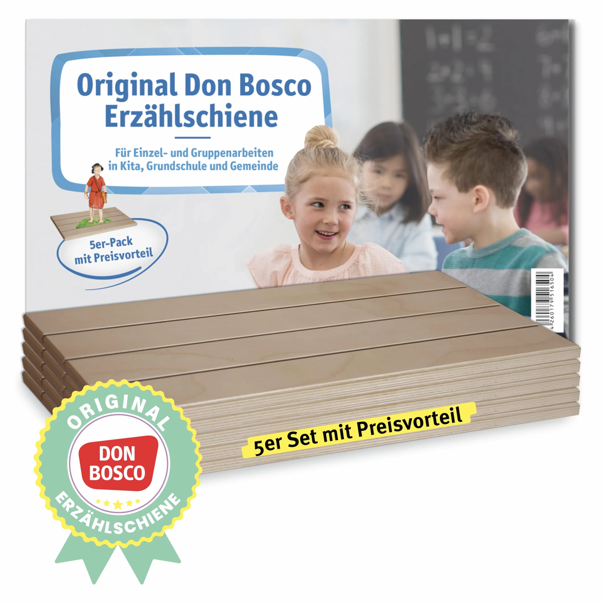 Original Don Bosco Erzählschiene. 5er-Pack mit Preisvorteil.: Für Einzel- & Gruppenarbeiten in Kita, Grundschule & Gemeinde. Geschichten er-leben & nacherzählen mit dem Figurentheater.