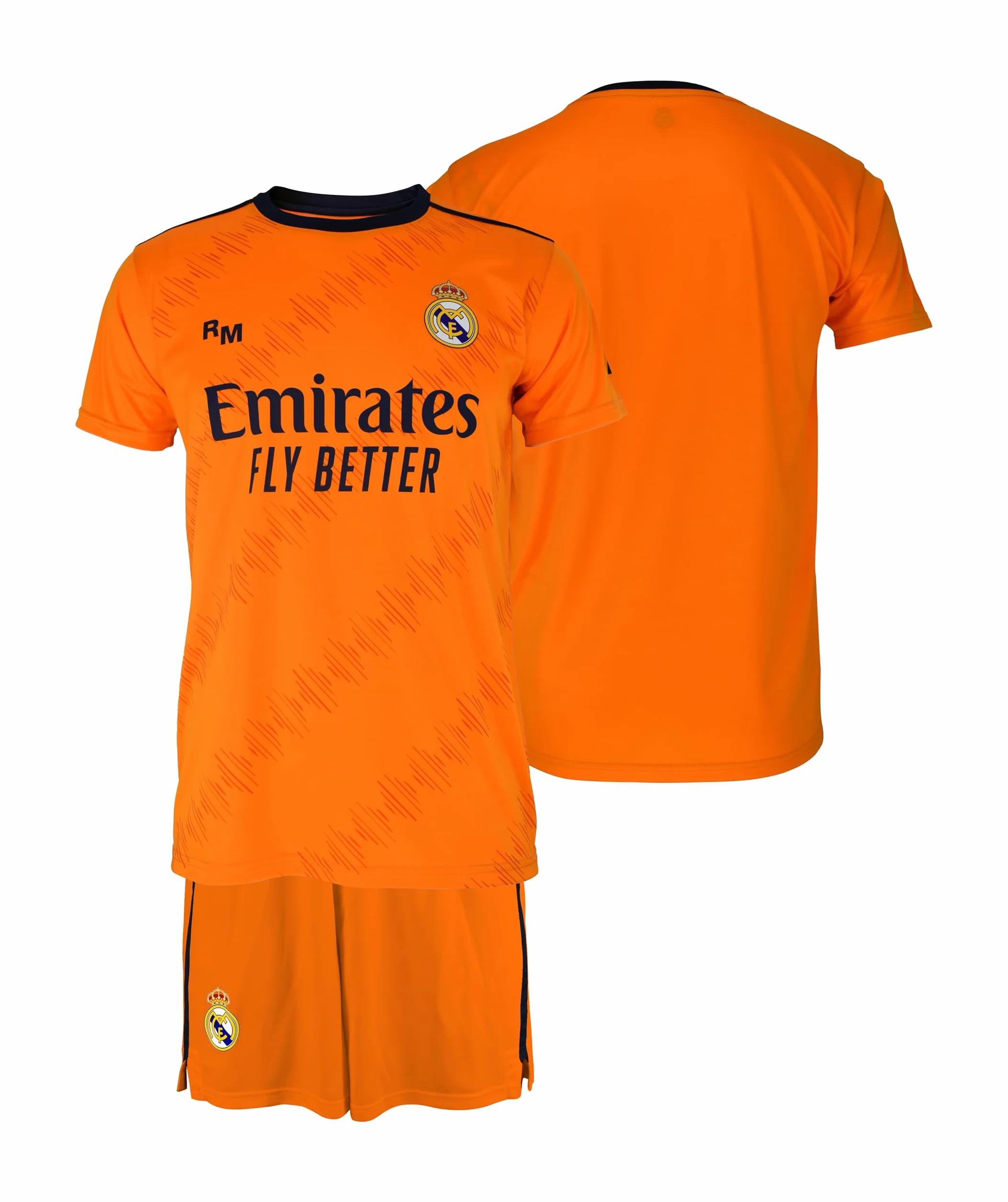 Real Madrid - Zestaw T-shirt i spodnie Season 24/25, pomarańczowy, dla dzieci 10 lat, oficjalnie licencjonowana replika, Pomarańczowy, 10 lat