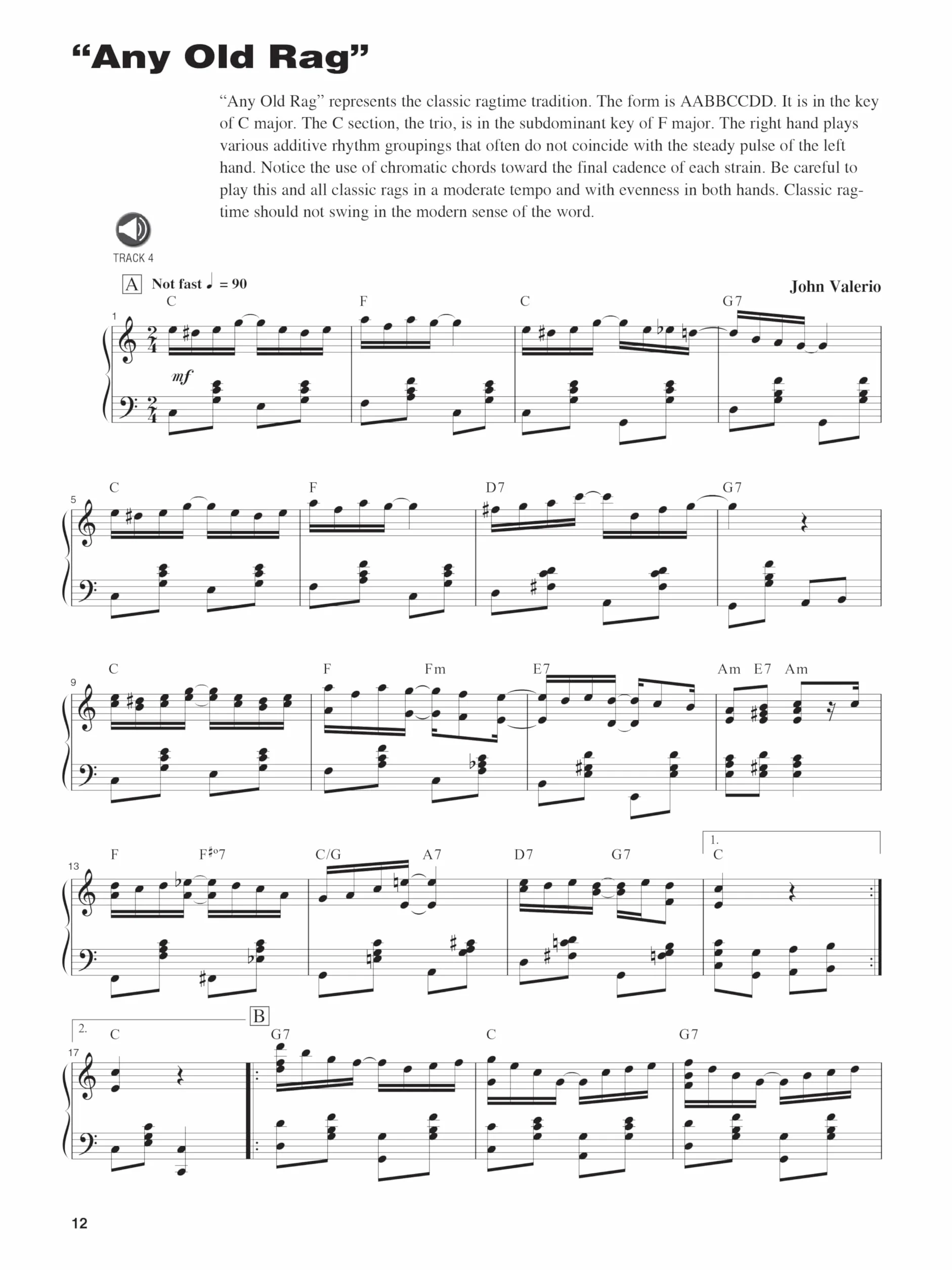 John valerio : stride and swing piano - recueil + enregistrement(s) en ligne -: The Complete Guide with CD!