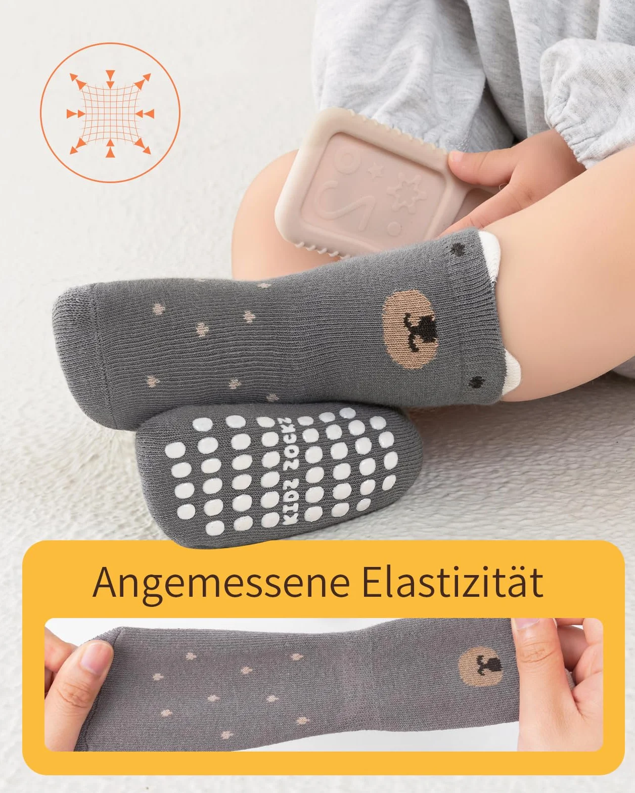 Kyopp 5/10 par skarpetek niemowlęcych ABS antypoślizgowe skarpety z motywami zwierzęcymi stoperami bawełna Crew Socks