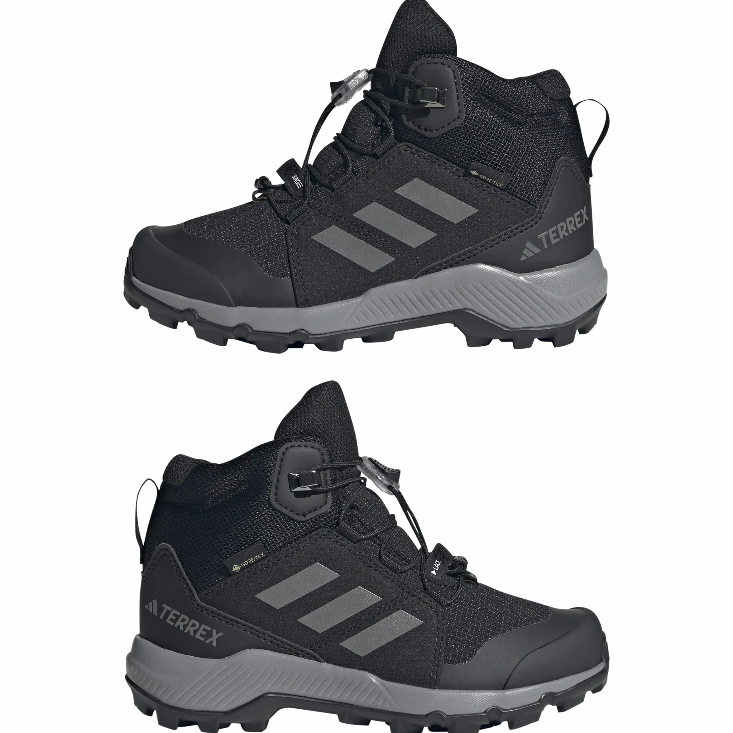 adidas Uniseks - dzieci Terrex Mid Gore-Tex Hiking Kids Shoes, Core Black/Grey Three/Core Black, 35.5 EU