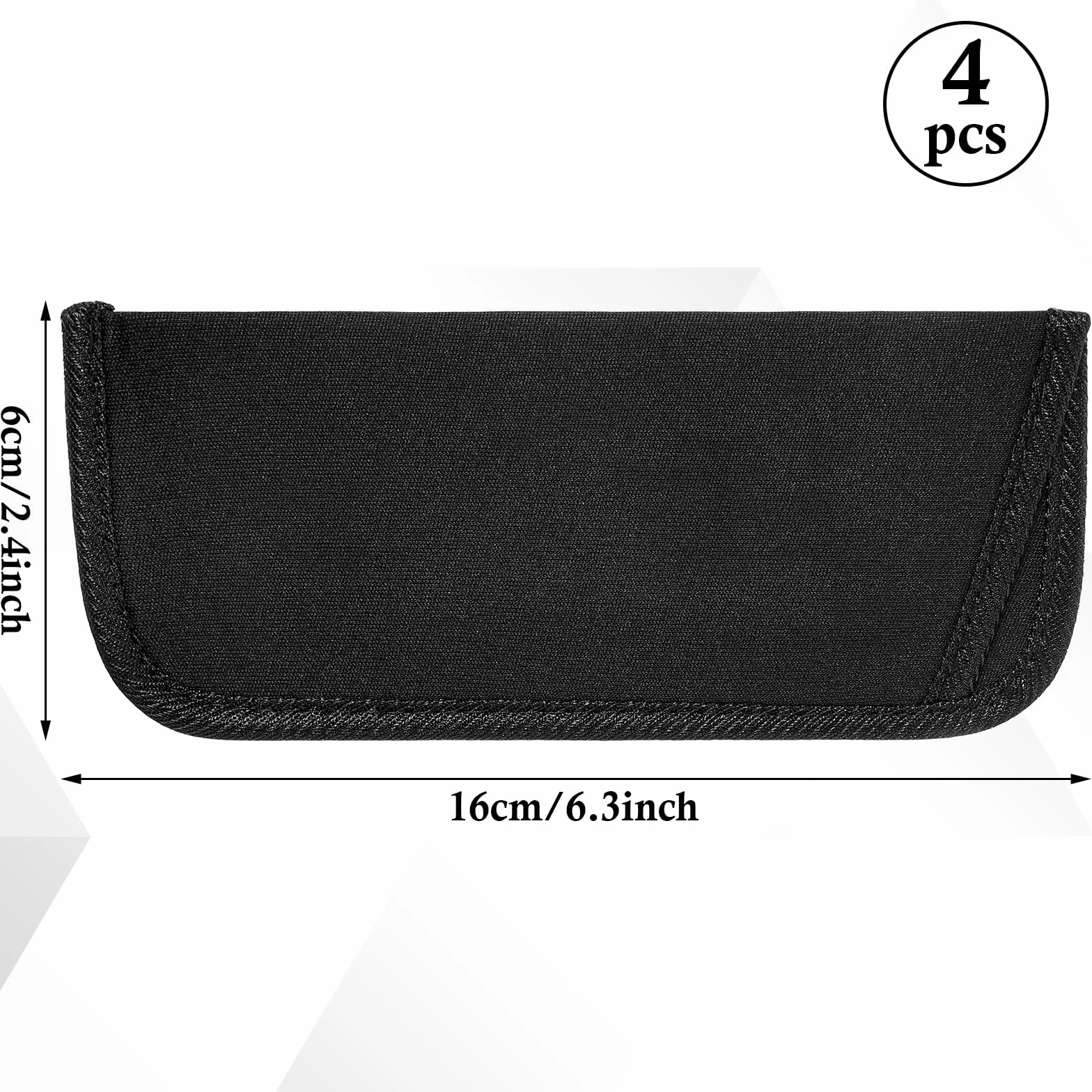 4 sztuki miękkiego etui na okulary, Slip In Eyeglasses Cases, etui na okulary przeciwsłoneczne, etui na okulary, czarny organizer na okulary, etui na okulary do czytania, materiałowy woreczek na