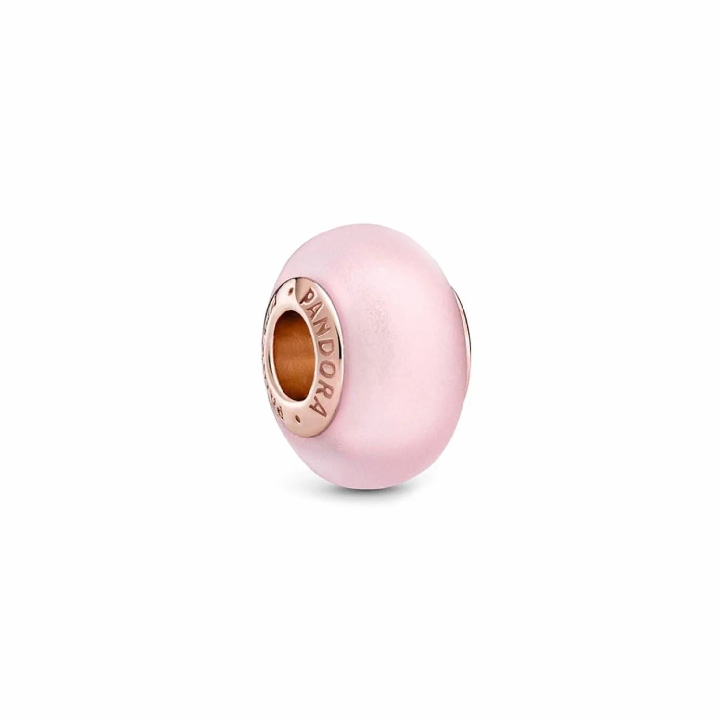 PANDORA Colours Charm, 14-karatowe różowe złoto, z matowym szkłem Murano