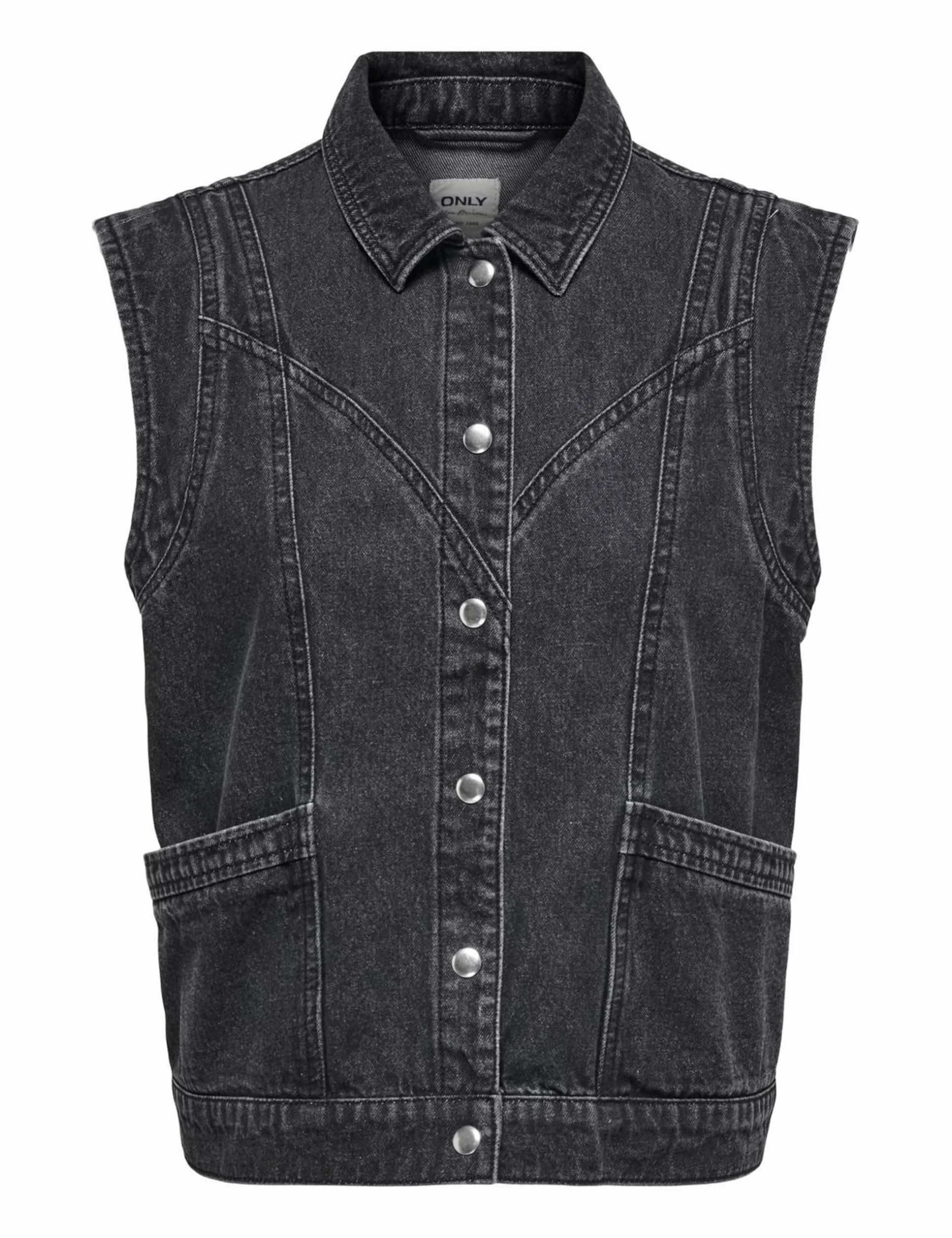 Onlkennedy Sl Dnm Waistcoat Bj Noos, Washed Black, M