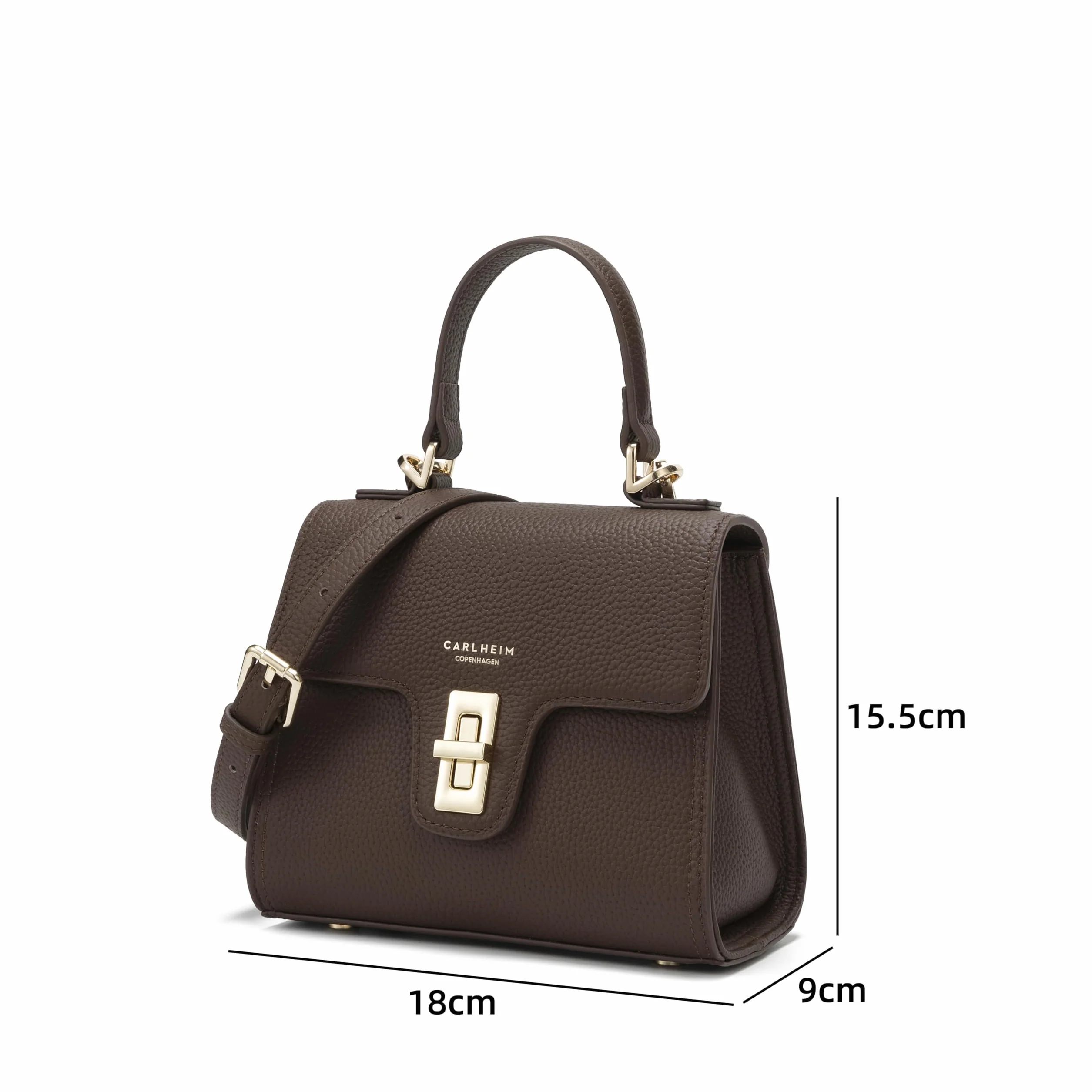 Carlheim, Kolekcja Skagen Genuine Leather Handbag, Chloe Genuine Leather Handbag (Brown), Brązowy, 70AA