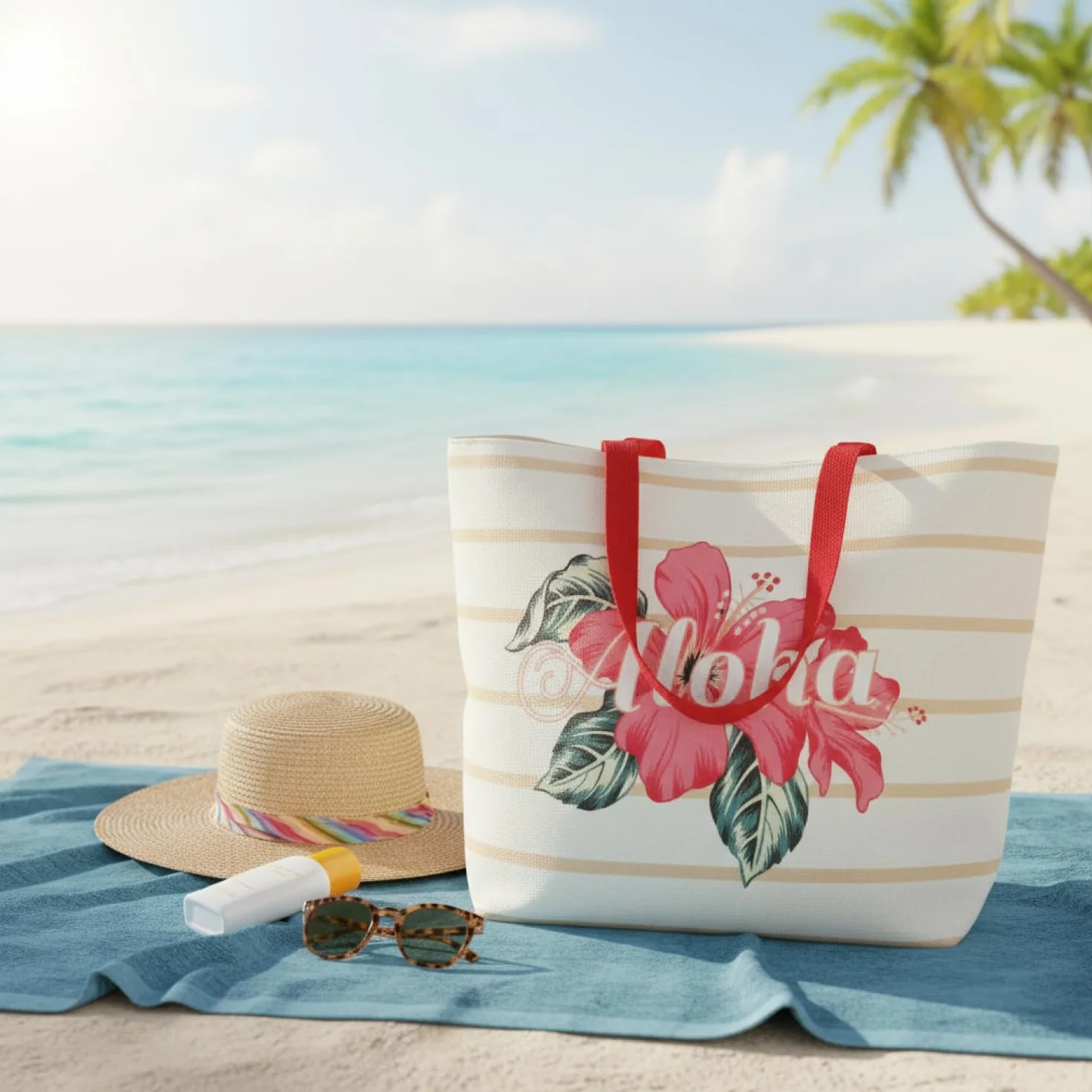 com-four® Duza torba plazowa - torba na akcesoria kapielowe - damski shopper - model na ramie do basenu i wakacyjnych wyjazdów