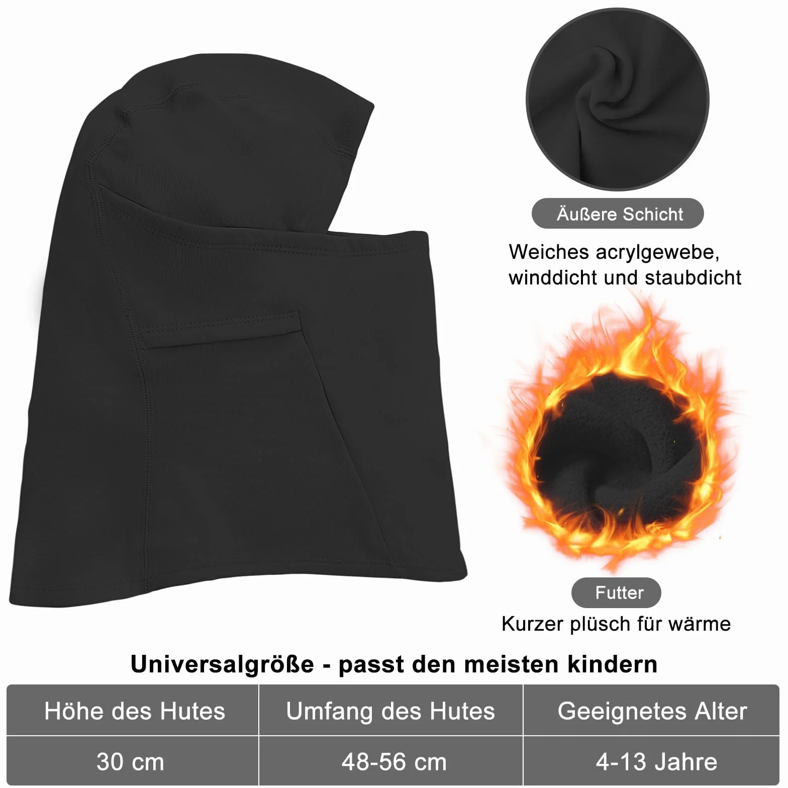 Dziecięca kominiarka zimowa czapka rowerowa pod kaskiem, ciepła maska sztormowa, czapka z ocieplaczem na szyję, wiatroszczelna maska na twarz, maska na narty, do sportów outdoorowych, jazdy na