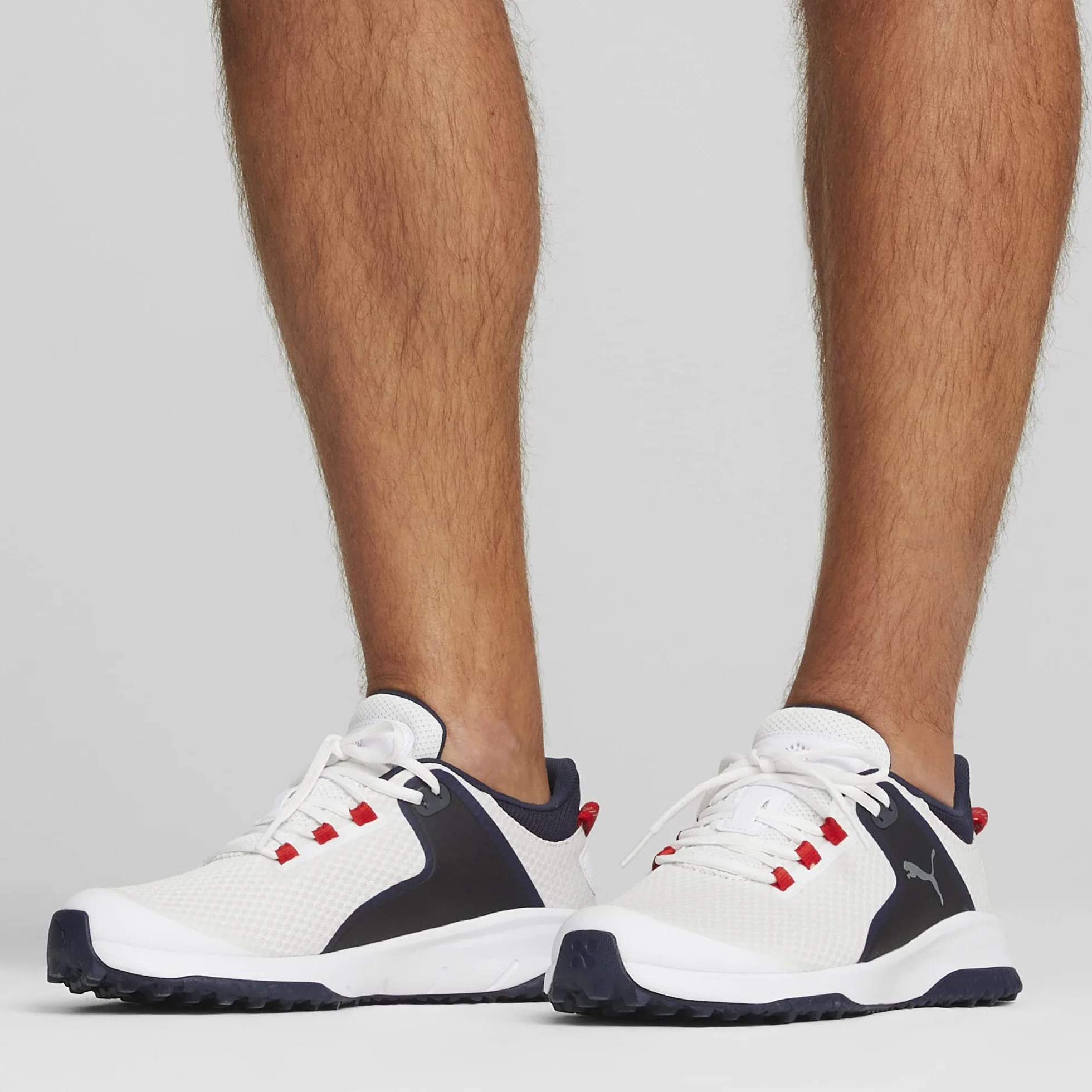 PUMA Fusion Grip, Buty do golfa Mężczyźni, Puma Biały Puma Srebrny Puma Navy, 44 EU