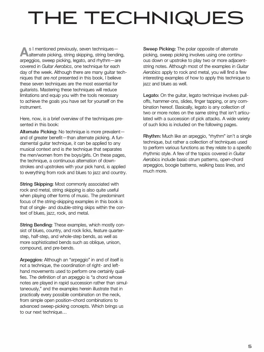 Guitar Aerobics Book/Online Audio: A 52-Week, One-Lick-Per-Day Workout Program for Developing, Improving & Maintaining Guitar Technique