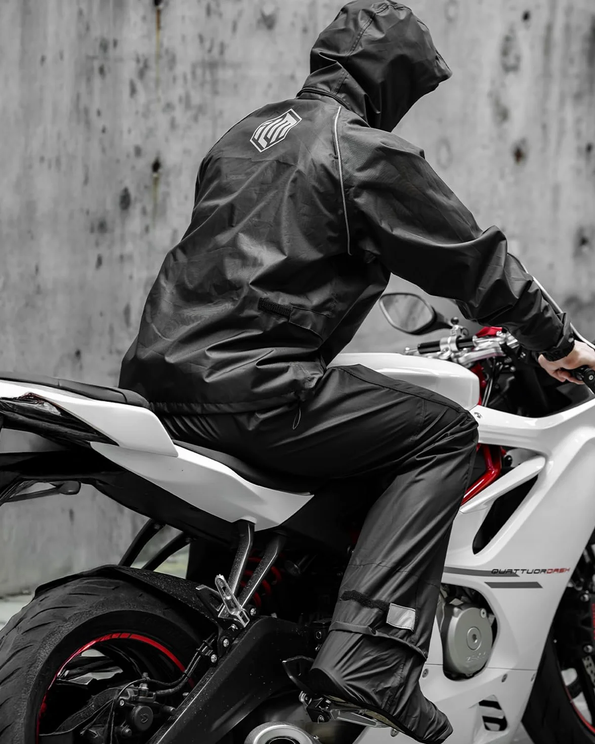 ILM Kombinezon przeciwdeszczowy wodoodporny męski damski kurtka i spodnie pakowalne odblaskowe z ukrytym pokrowcem na buty do motocykla, roweru, wędkowania, wędrówek, kempingu, model RS03
