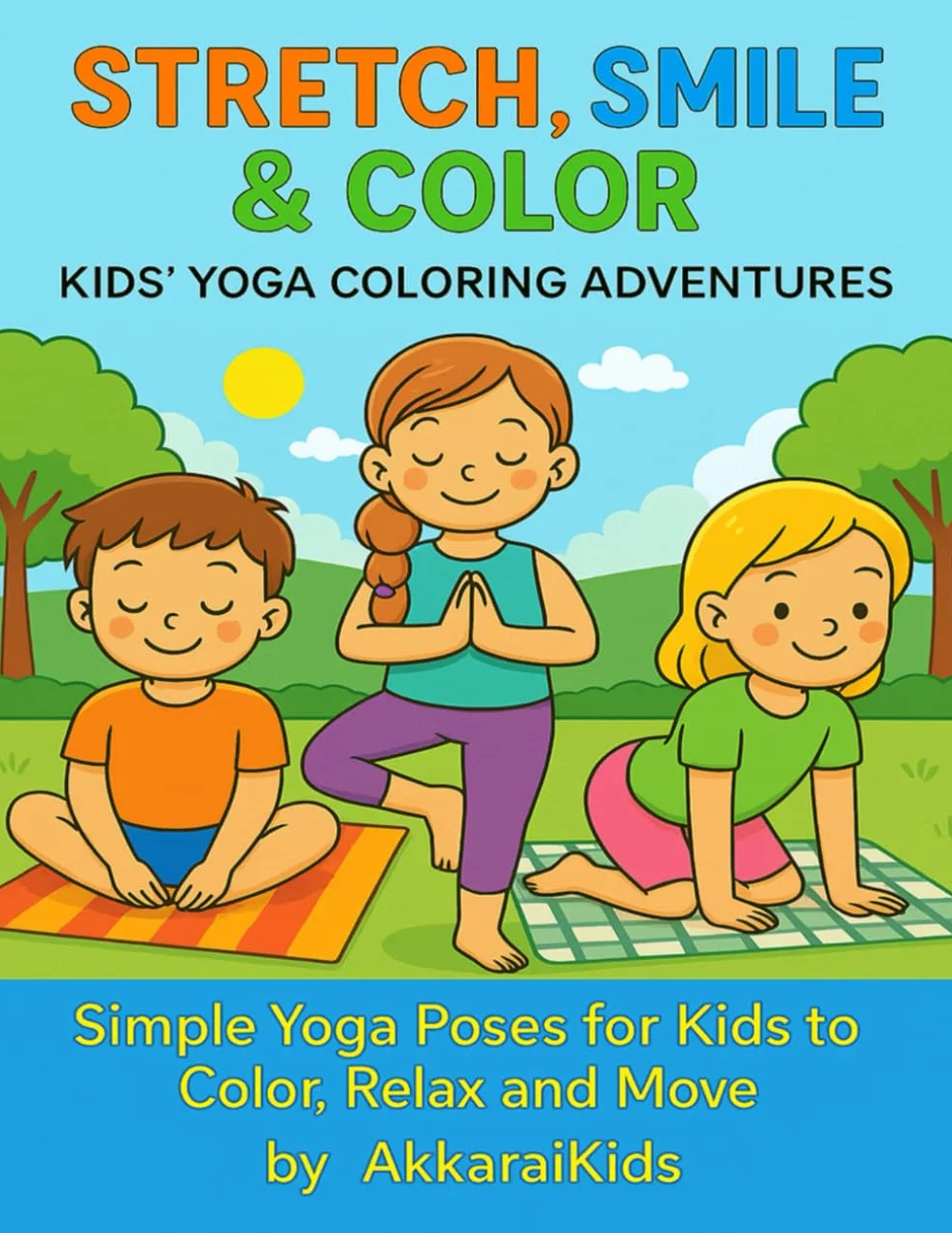 Stretch, Smile & Color: Kids’ Yoga Coloring Adventures. Simple Yoga Poses for Kids to Color, Relax and Move