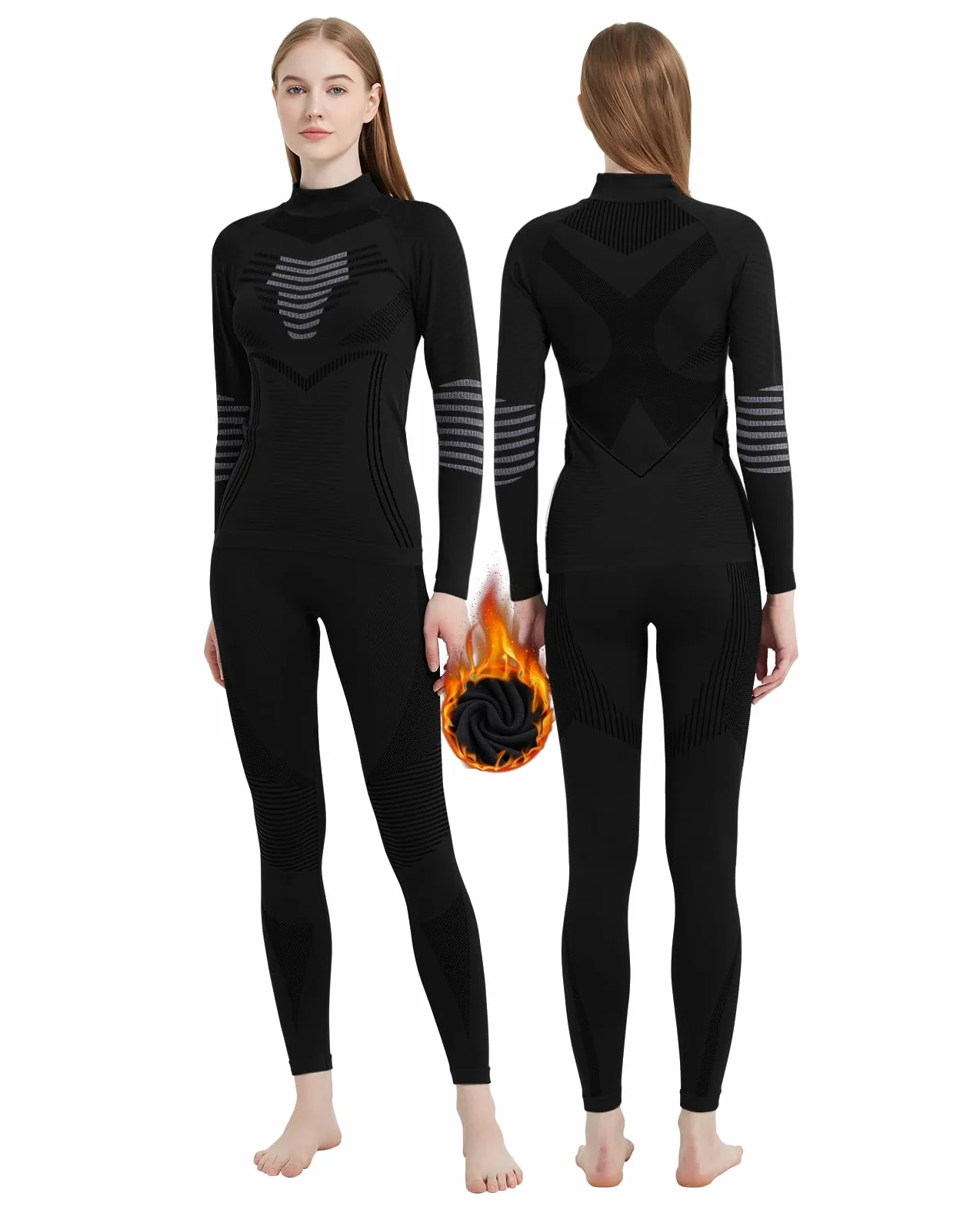 Zestaw warstw podstawowych Kobiety Thermal Underwear for Women Winter Warm Base Layer Compression Set