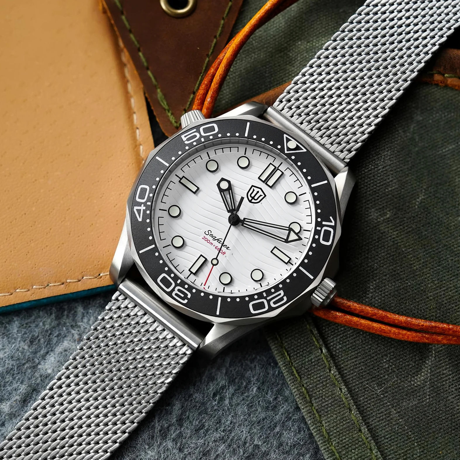 watchdives WD007Q V2 42 mm Titanium NTTD zegarek do nurkowania, Japonia VH31 Sweep Second zegarek kwarcowy, zakrzywione szkło szafirowe zegarek na rękę 200 m wodoszczelny zegarek