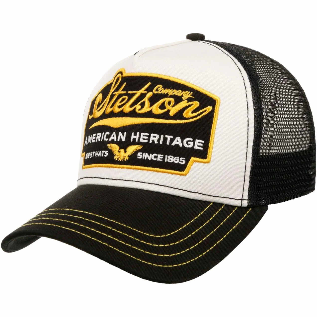 Stetson Czapka American Heritage TruckerKobiety/Mężczyźni - z meshu baseball cap snapback Snapback, daszkiem wiosna-lato jesień-zima Lato - One Size czarny