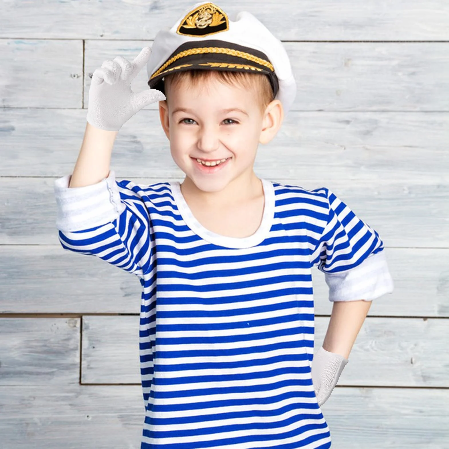 Yolev 4 pary białych dziecięcych rękawiczek dla dziewczynek i chłopców Białe bawełniane rękawiczki Cosplay Kostium Rękawiczki do długości nadgarstka Formalne rękawiczki na przyjęcie ślubne