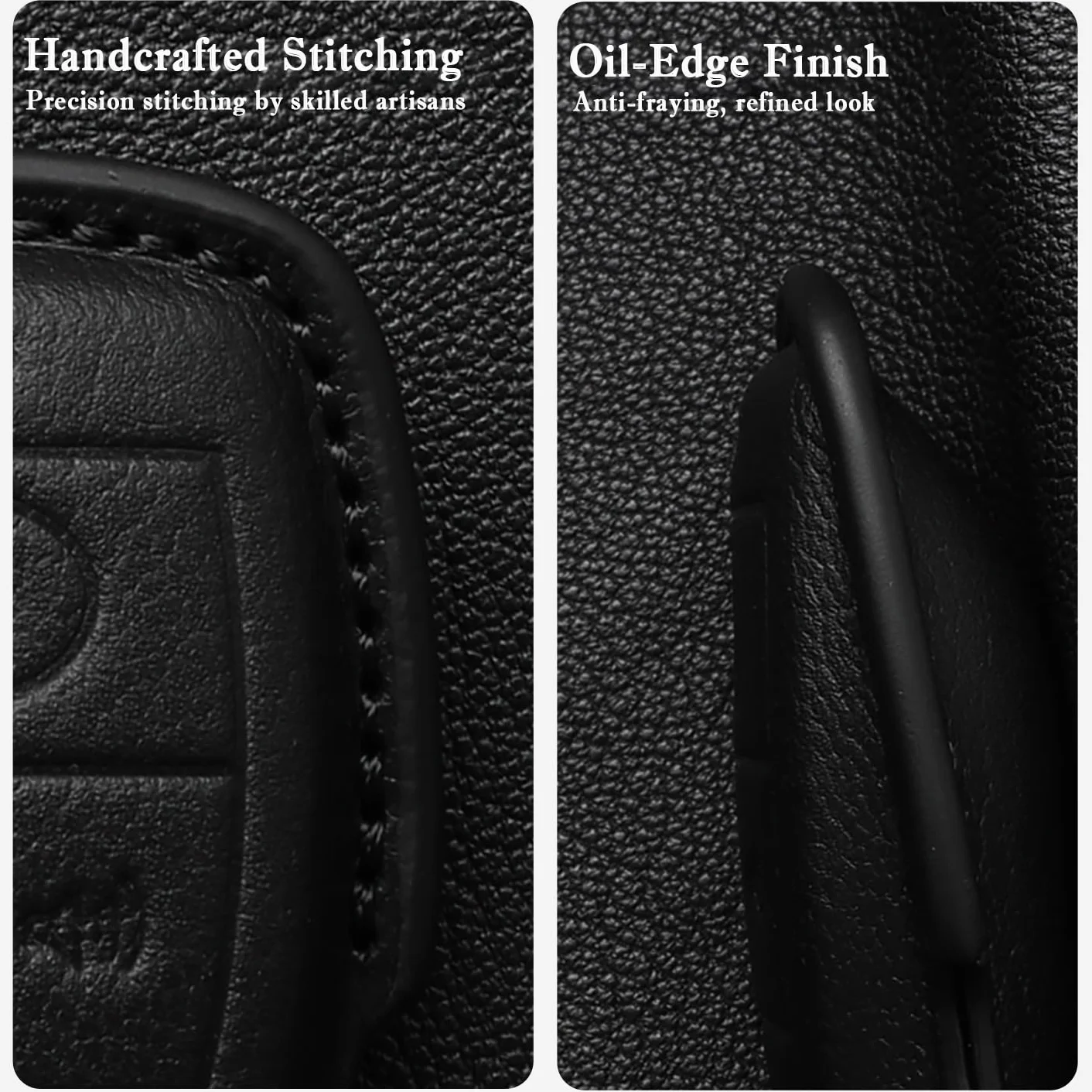 ontto Etui na kluczyki samochodowe pasuje do Audi A5, B10, A5L, S5, S6, Q6, A6, C9, Q5, Q6L, SQ5, Avant Sportback Etron E-Hybrid 2025, 2026, skórzane etui ochronne, brelok do kluczy, czarny, 3 Tasten