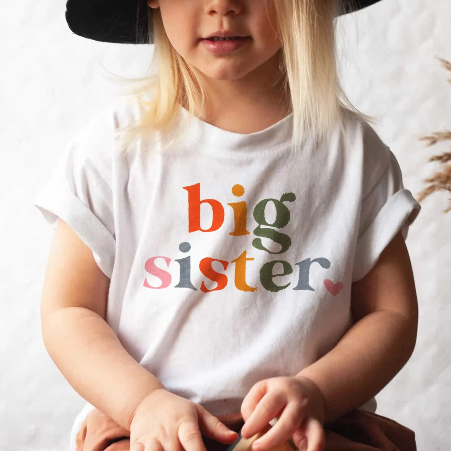 Big Sister koszulka dla dziewczynek, do stroju, dla dziewczynek, z krótkim rękawem, na lato, z krótkim rękawem, z okrągłym dekoltem, bawełniana koszula