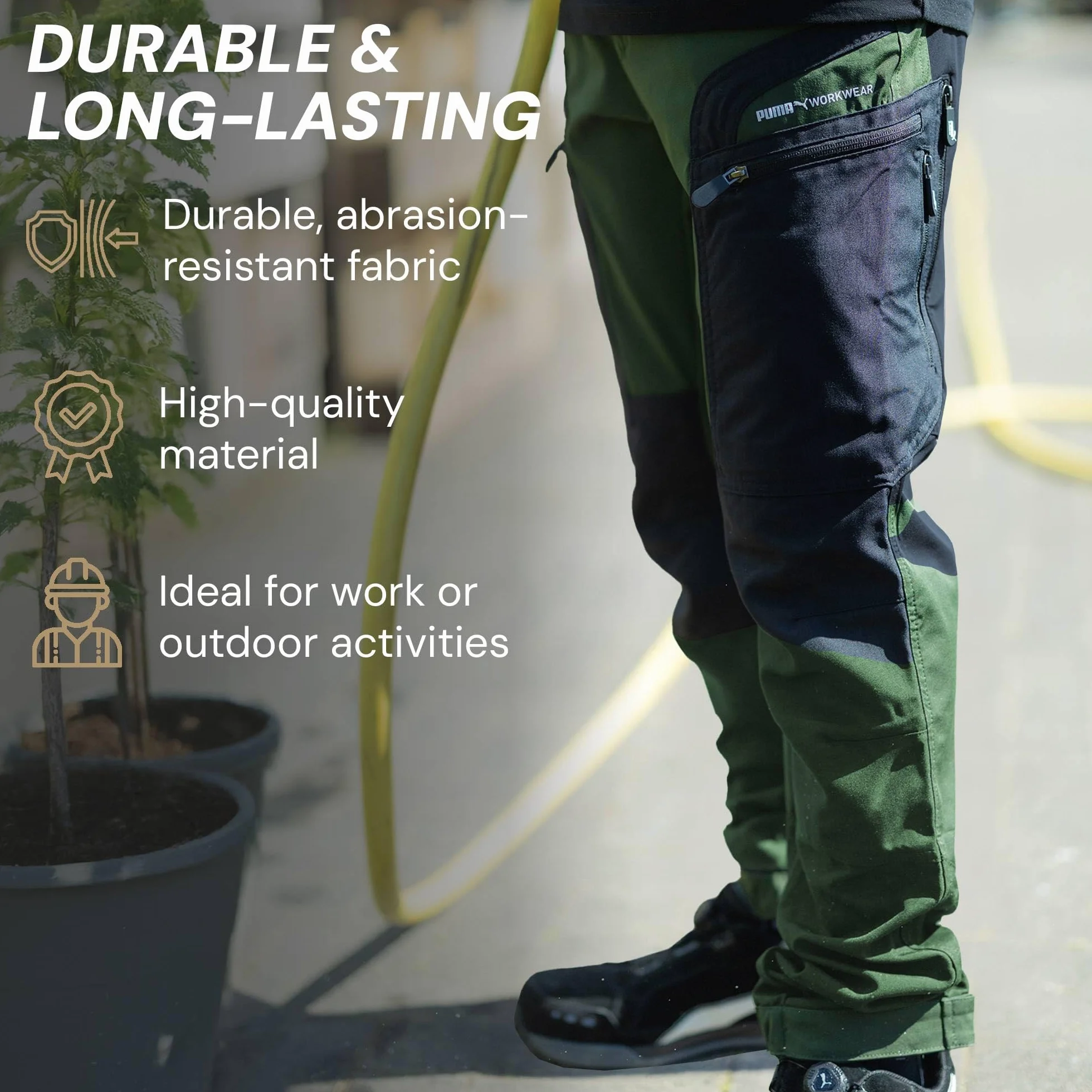PUMA Workwear Pro-One Outdoor spodnie robocze – wytrzymałe, oddychające i trwałe – idealne spodnie do wędrówek, wspinaczki górskiej, bushcraftu i prac na zewnątrz