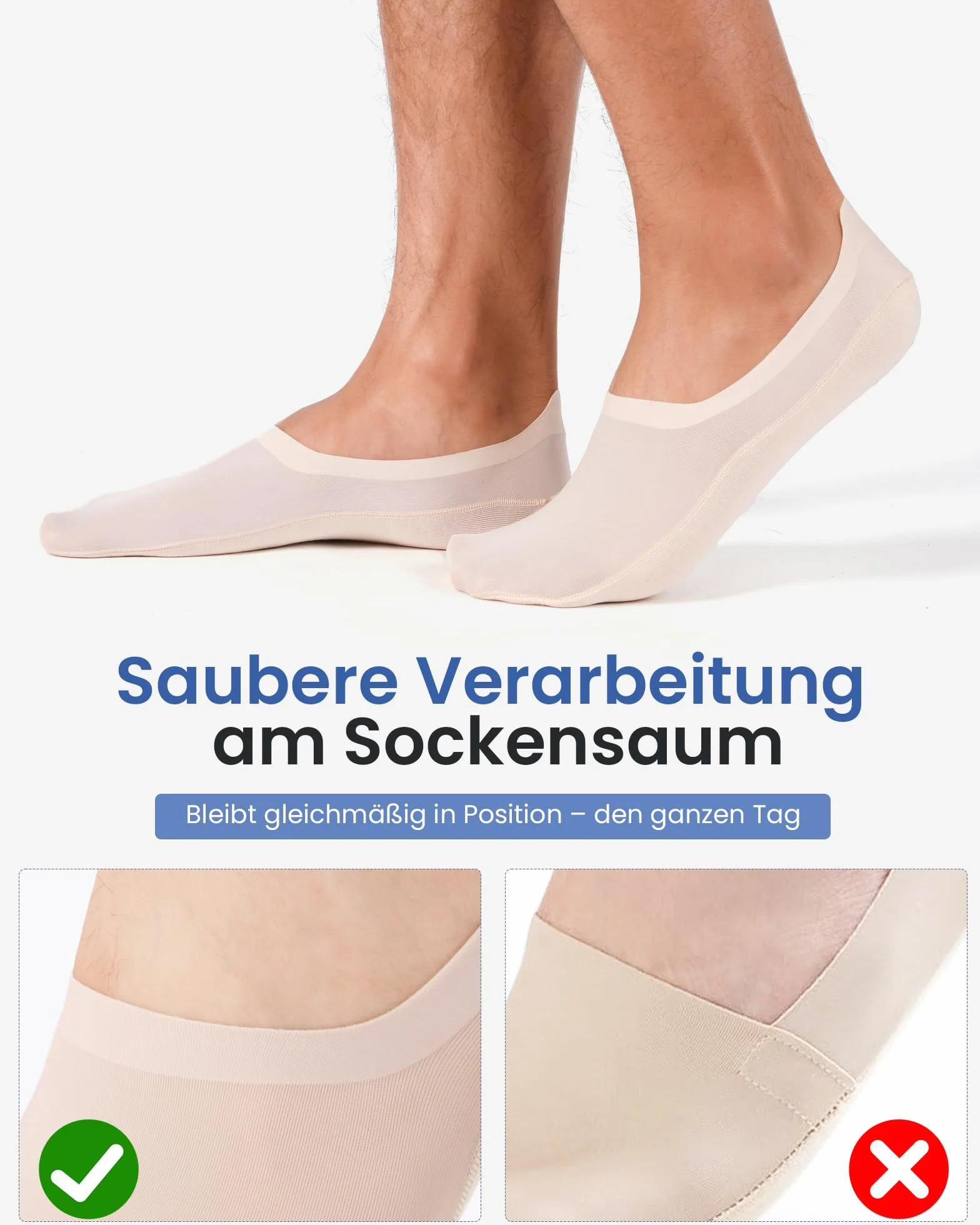 Stopki Męskie Niewidoczne Oddychające, Chłodzące Skarpetki z Podwójnym Antypoślizgowym Silikonem, Cienkie Stopki do Mokasynów Butów Żeglarskich Sneakersów 6 Par
