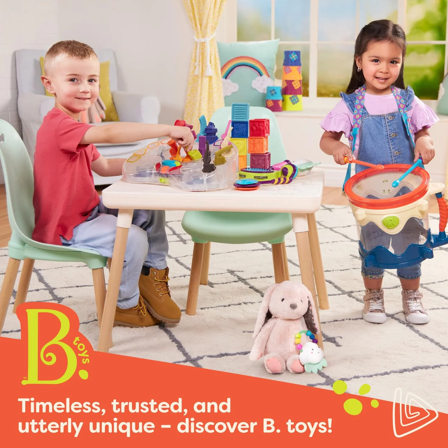 B. toys Lolo – bagaż podręczny dla dzieci, walizka podróżna z oświetleniem i dźwiękiem, bagaż dziecięcy do siedzenia na górze, z miejscem do przechowywania, dla dziewcząt i chłopców od 2 lat