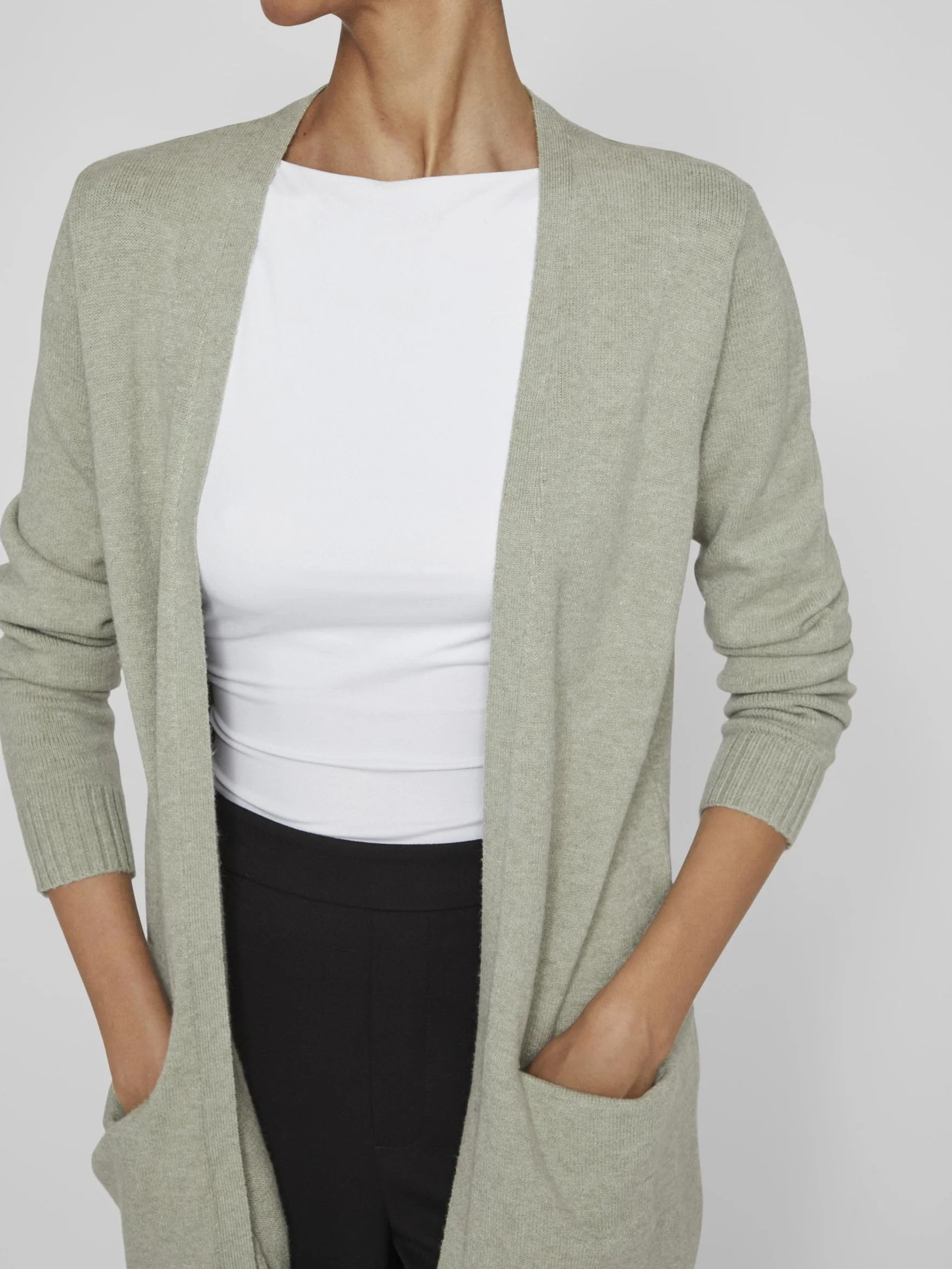 Vila Kardigan Kobiety Viril Open L/S Knit kardigan - Noos