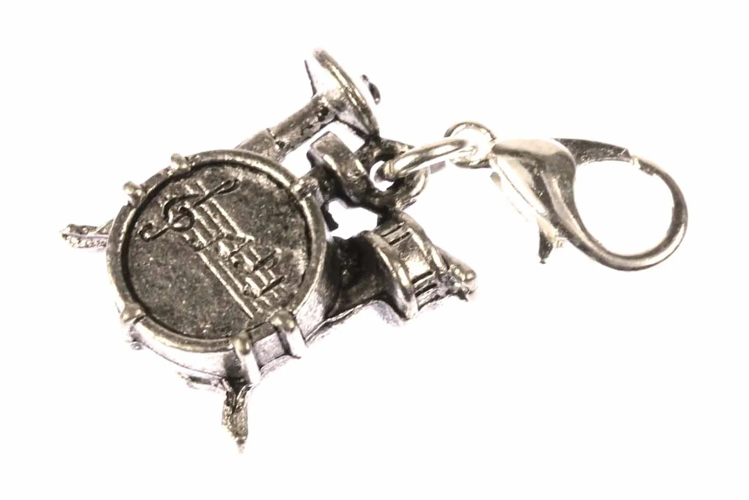 Miniblings Charm z bębnem perkusyjnym dla miłośników muzyki - ręcznie robiona biżuteria modna I wisior z łańcuszkiem posrebrzany - zawieszka na bransoletkę, zawieszka na biżuterię uliczną - wisiorek