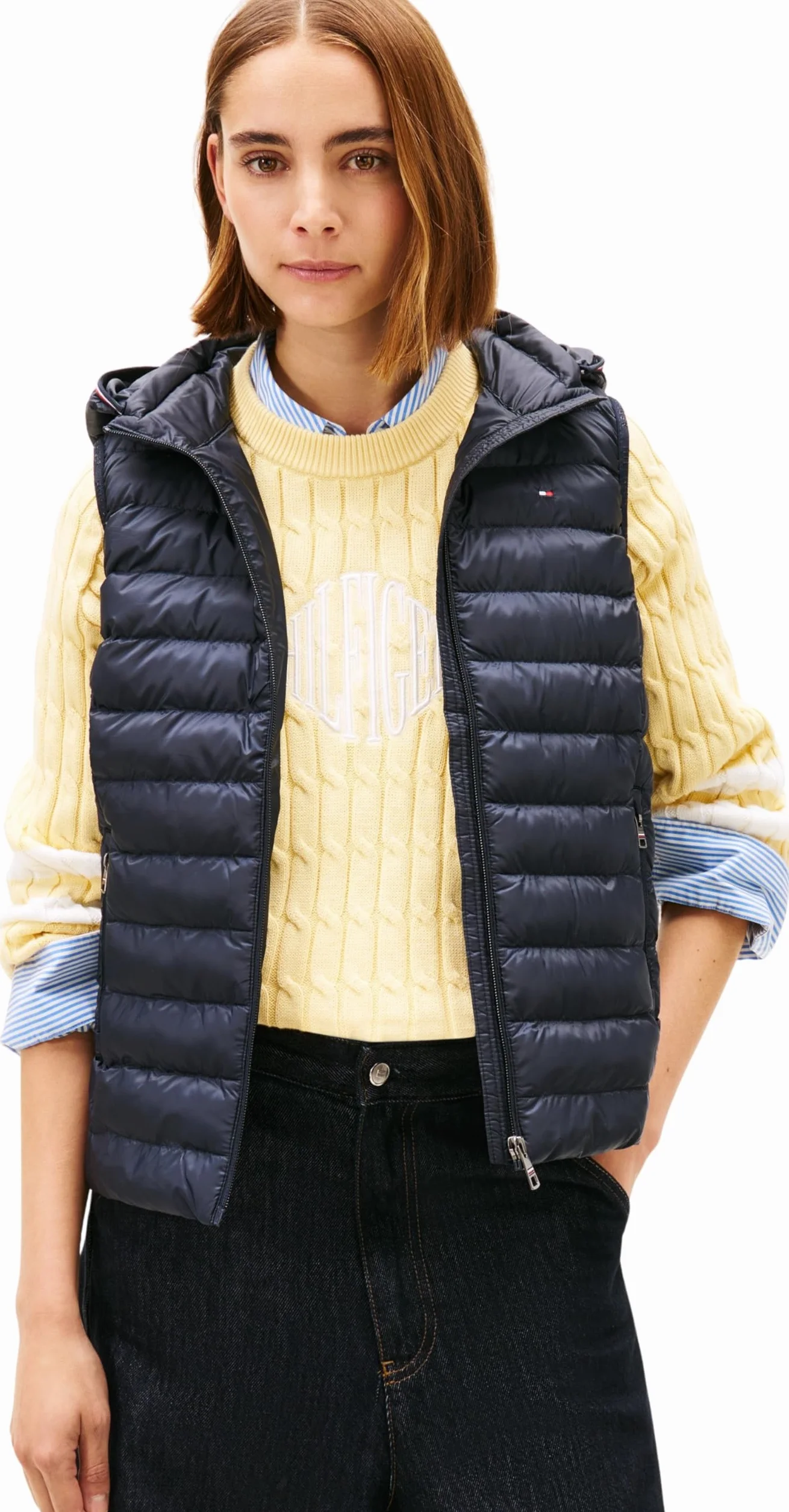 Tommy Hilfiger Kamizelki Kobiety Lw Wyściełana Kamizelka Global Stripe