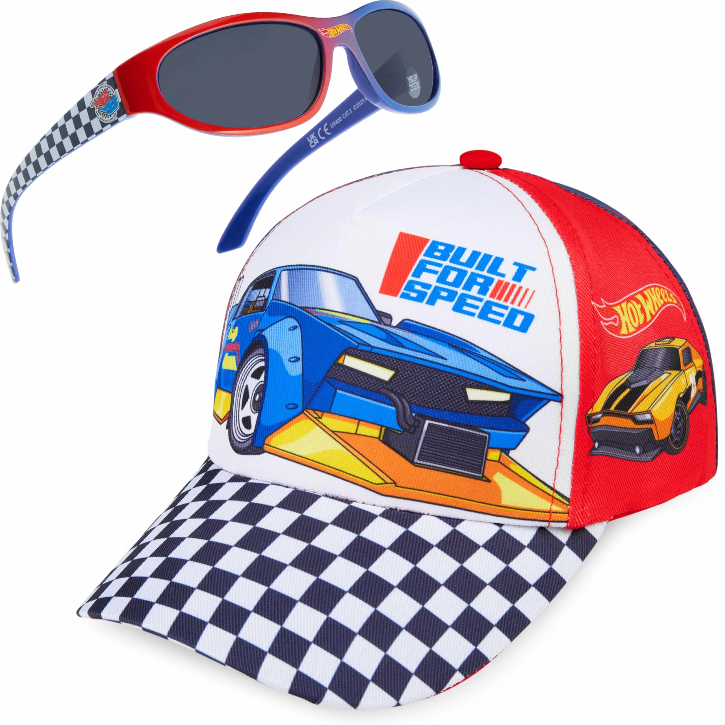 Get Trend Zestaw czapka baseballowa i okulary przeciwsłoneczne dla chłopców (wielokolorowe Hot Wheels)