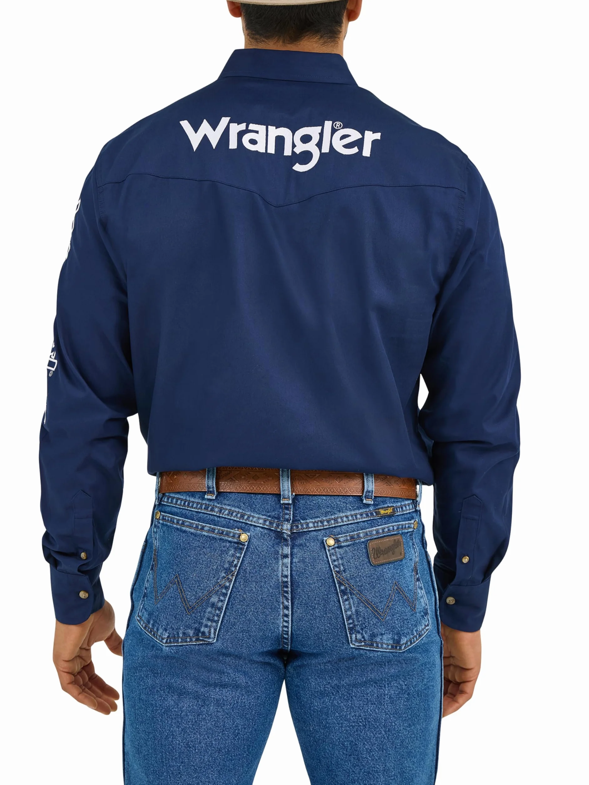 Wrangler Koszula na guziki Mężczyźni Men's Logo Two Pocket Sleeve Shirt (1 w zestawie)
