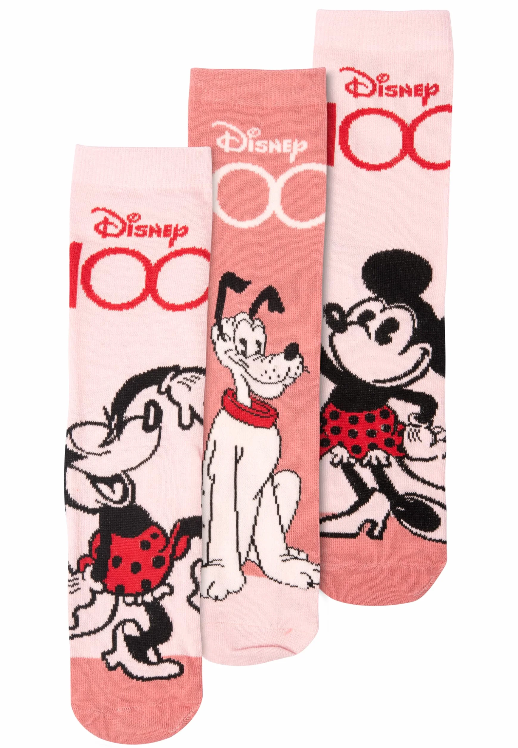 Disney Minnie Mouse skarpety damskie - Sneaker damskie pończochy różowe (3 sztuki)