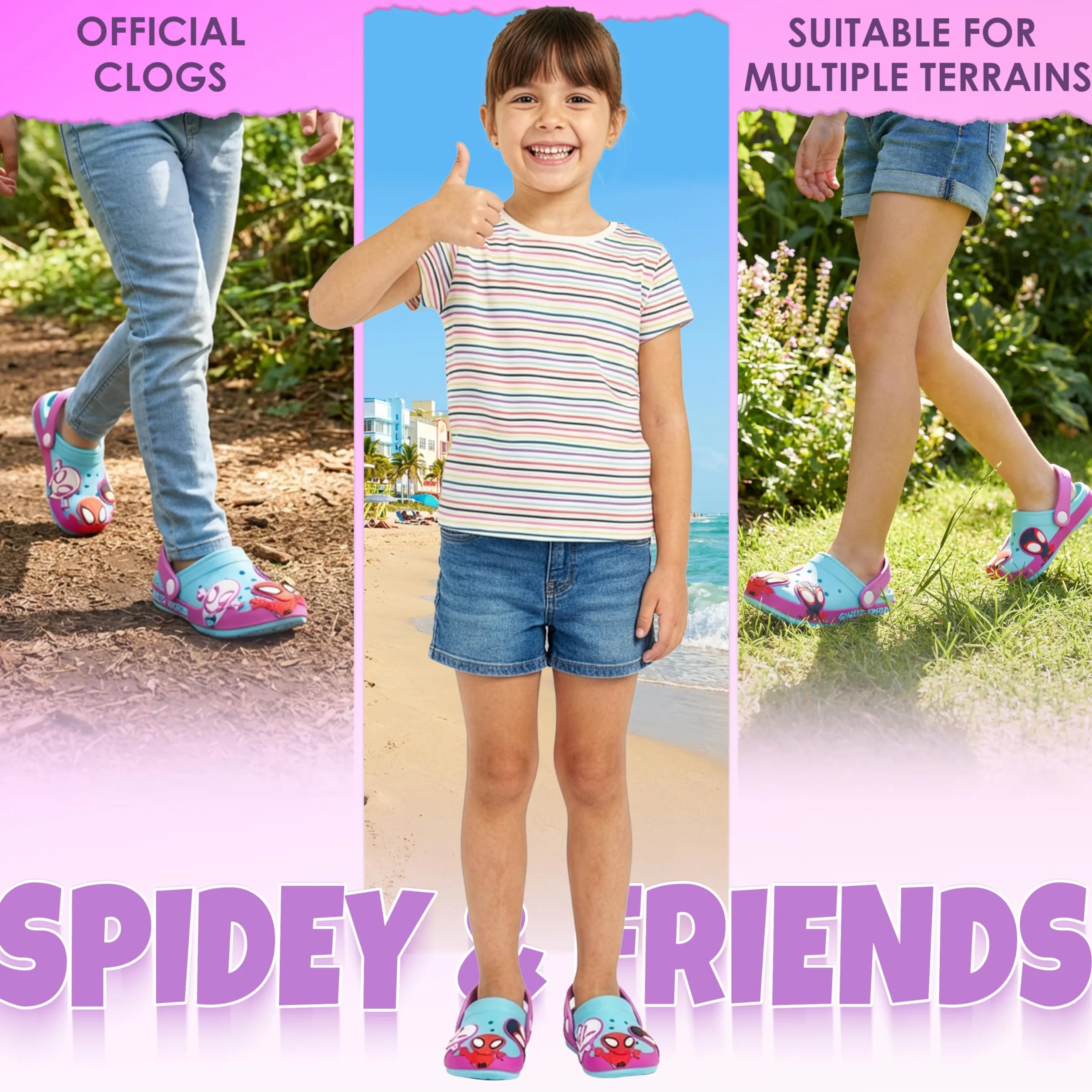 Get Trend Hello Kitty | Pat Patrol | Spidey i jej przyjaciele chodaki dziecięce, chodaki ogrodowe, antypoślizgowa podeszwa i pasek, kapcie dziecięce